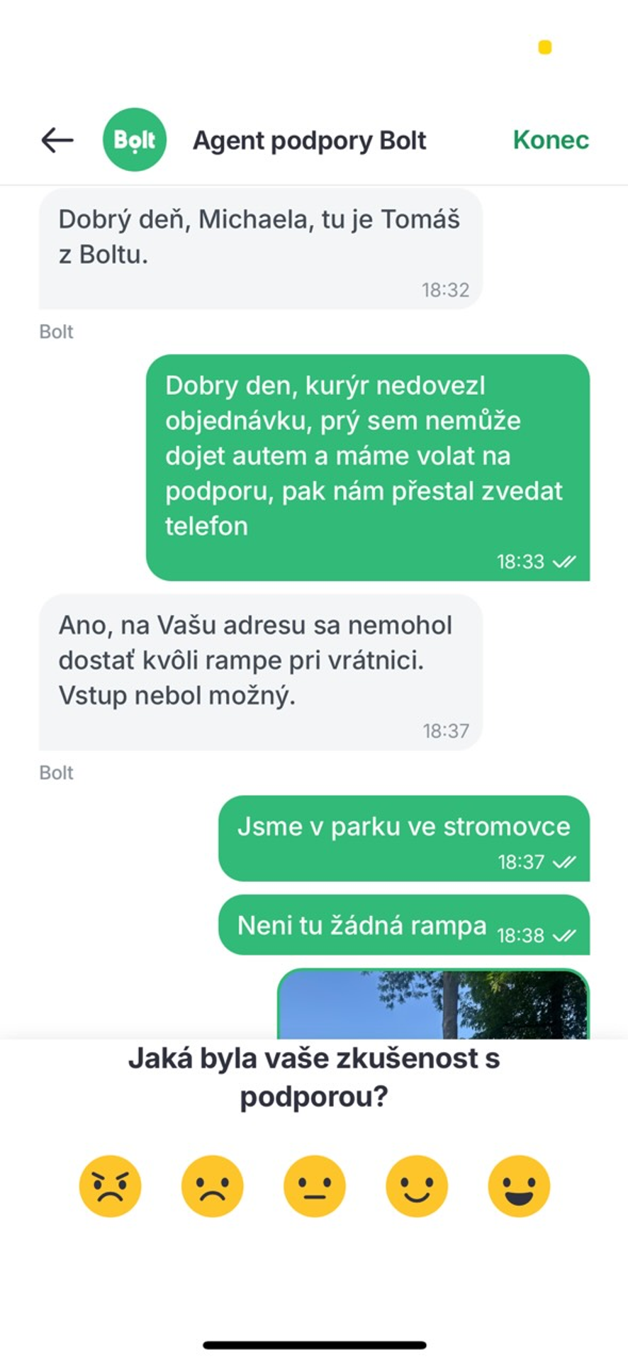 Obrázek 1 - Komunikace se službou Bolt (1/10)