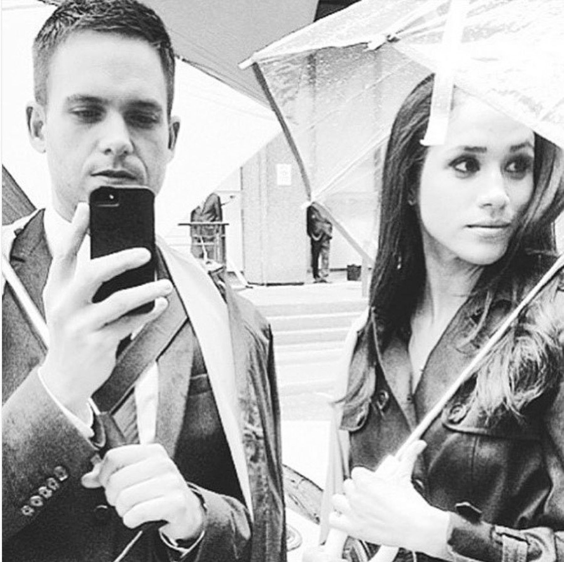 Patrick J. Adams a Meghan Markle - GALERIE: Slavní na svatbě Harryho a Meghan (12/14)
