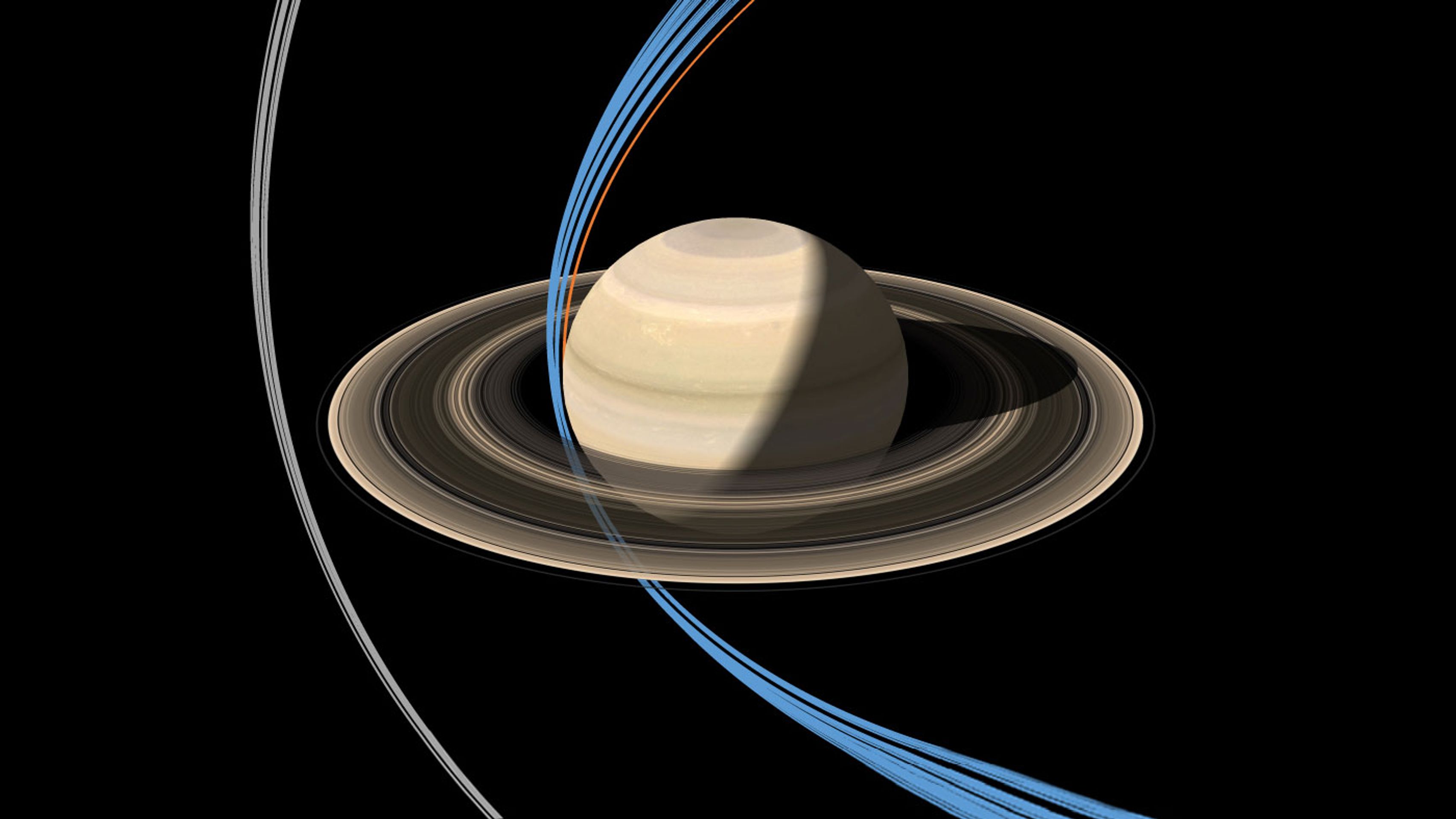Nová dráha sondy Cassini - GALERIE: Ohromná bouře na severním pólu Saturnu (3/5)