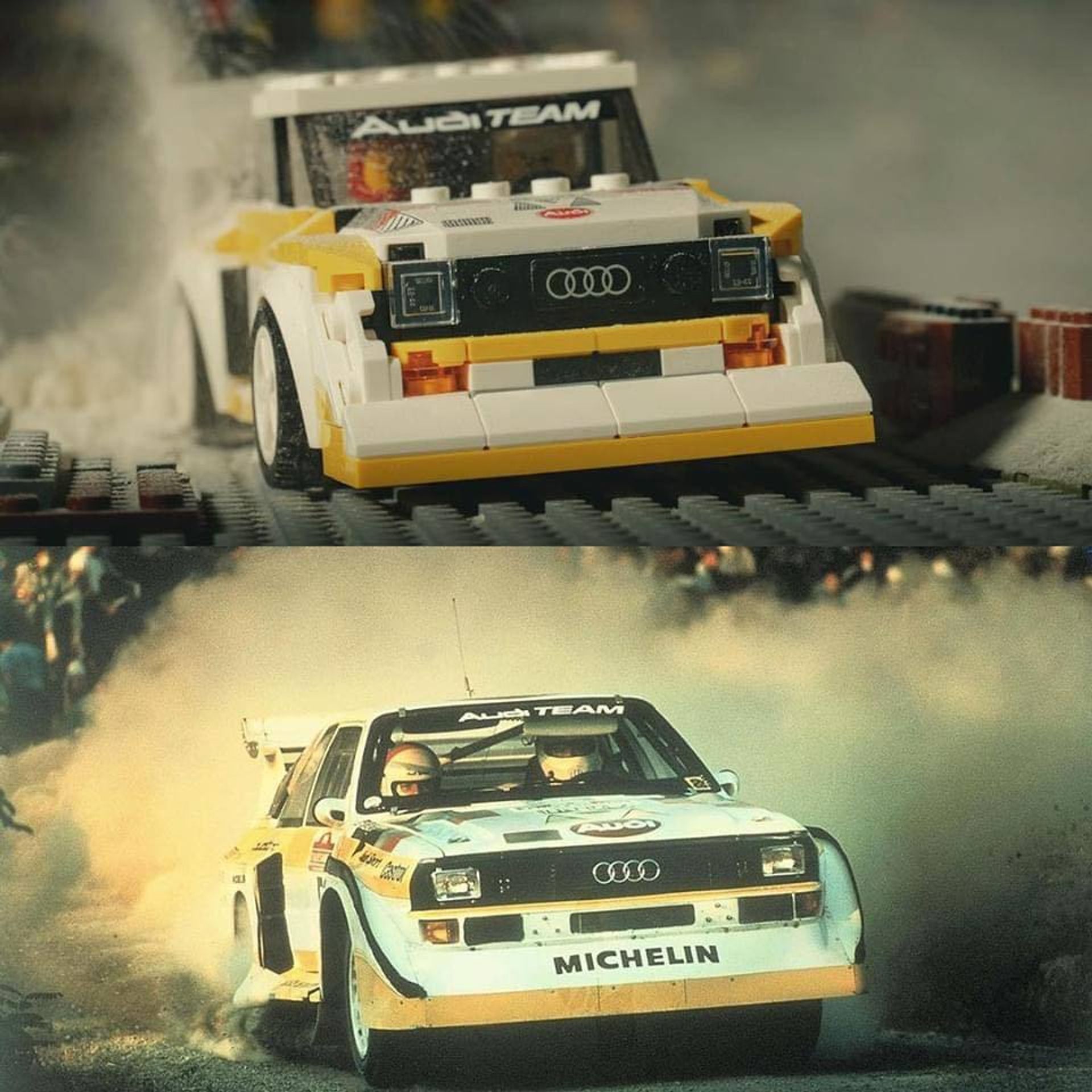 Fotograf vytvořil celé scény z Lega podle historických snímků - 23 - Fotogalerie: Úžasné scény z Lega zachycují legendární Audi Quattro (3/13)