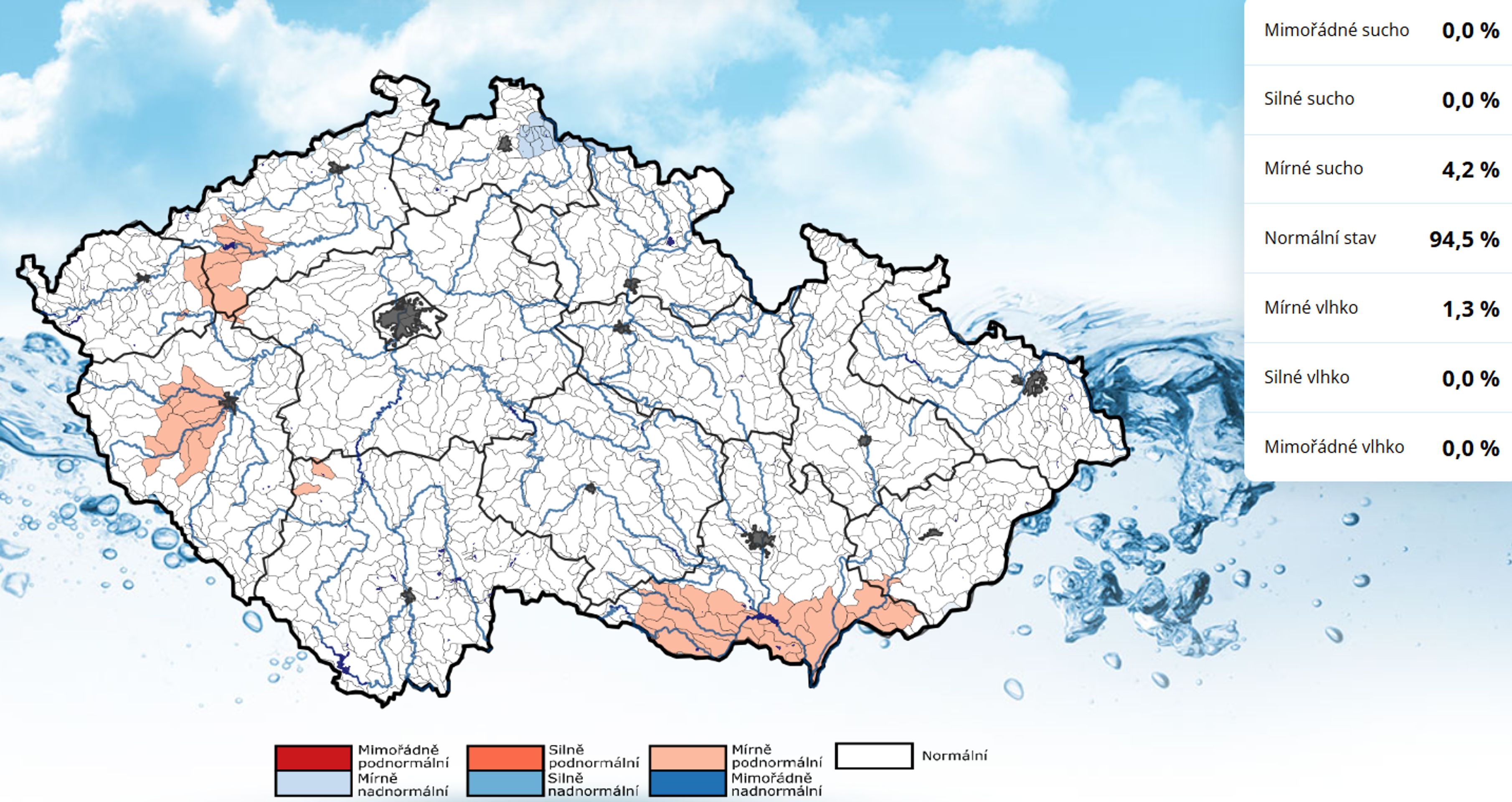 Meteorologické sucho k 41. týdnu - Stav sucha v ČR (5/5)