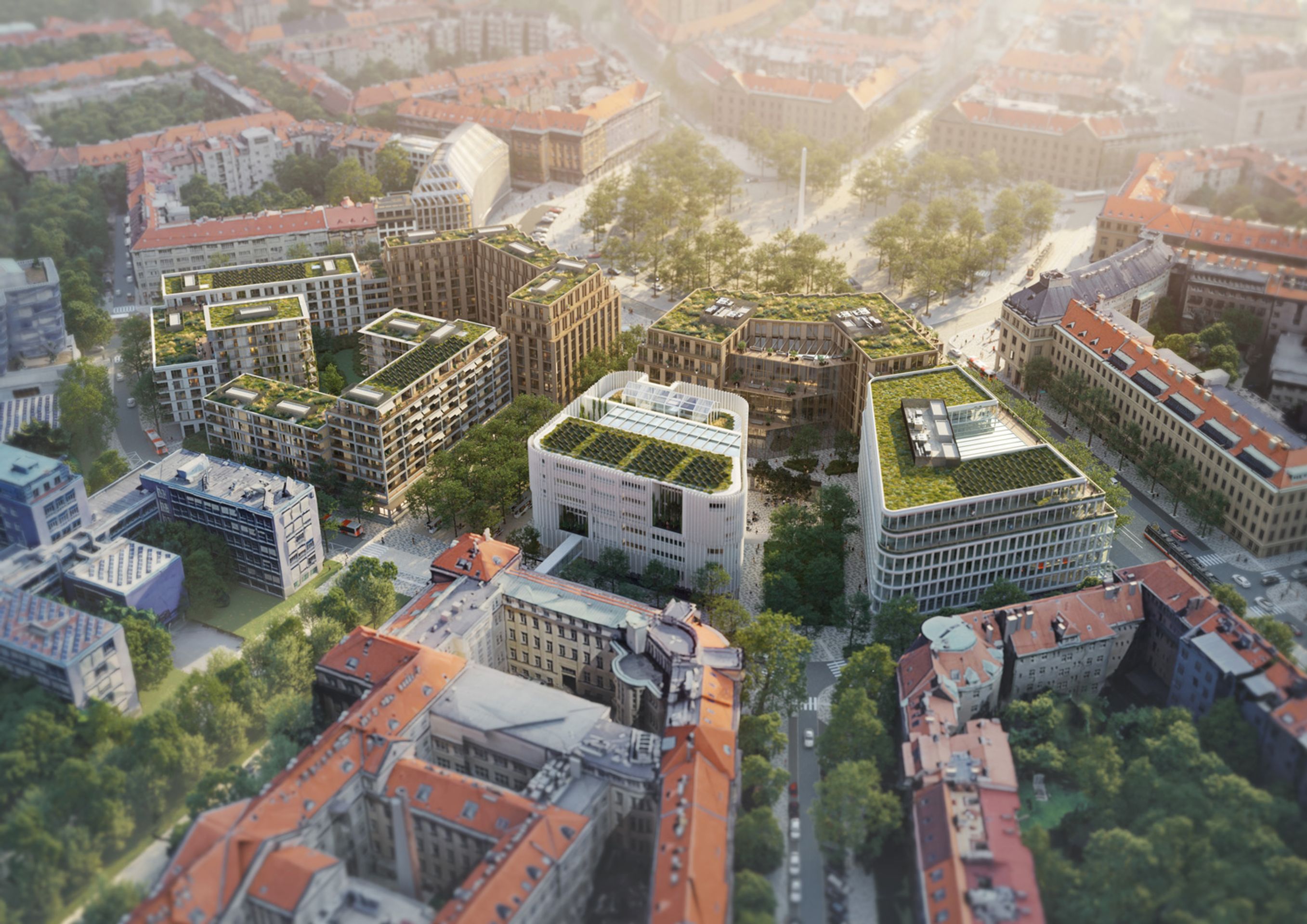 Tým 32 ptačí pohled - Vítězné náměstí - soutěžní návrhy (19/20)