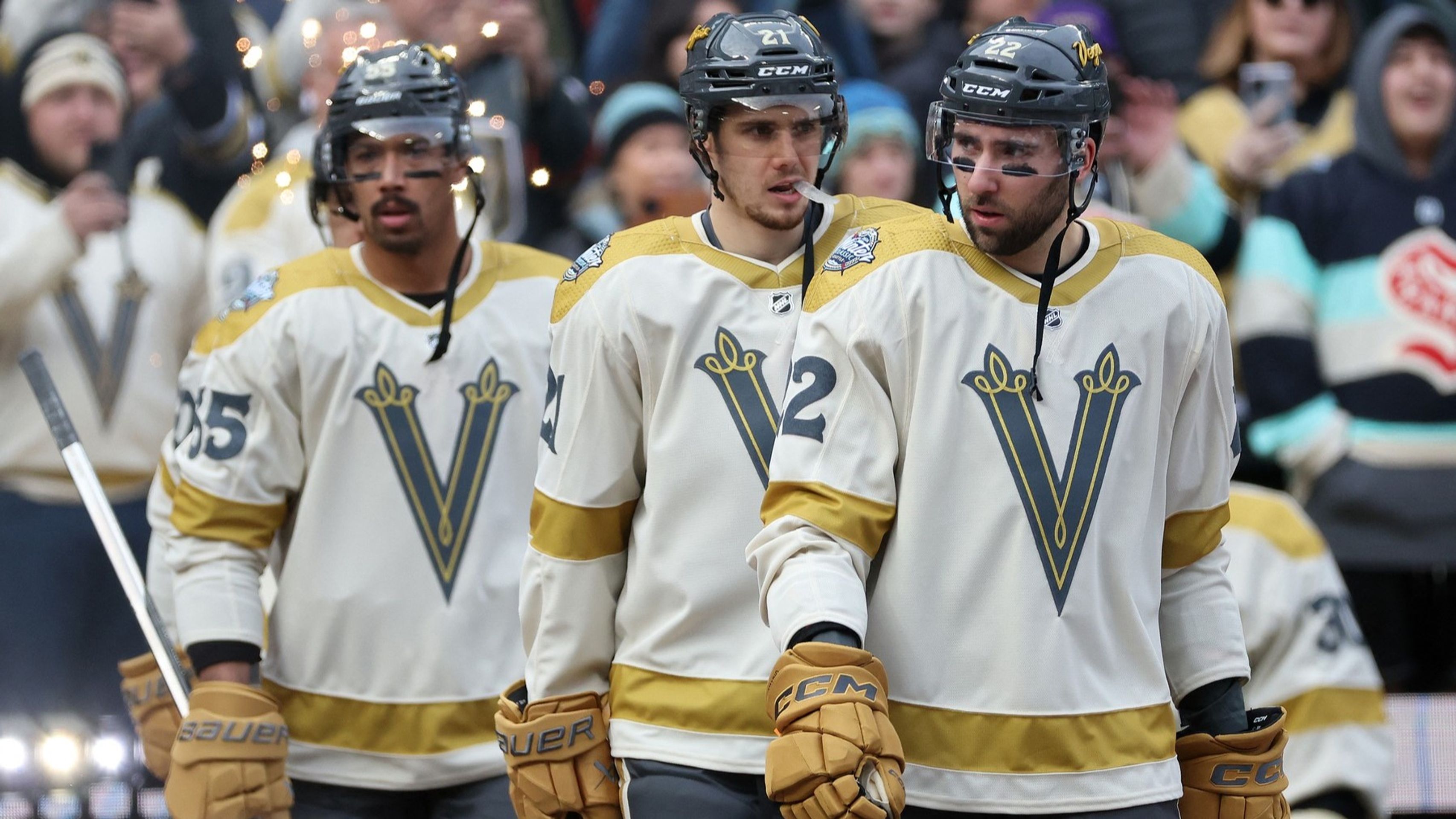 Vegas Golden Knights ve speciálních dresech k Winter Classic - Winter Classic mezi Seattlem Kraken a Vegas Golden Knights (5/9)