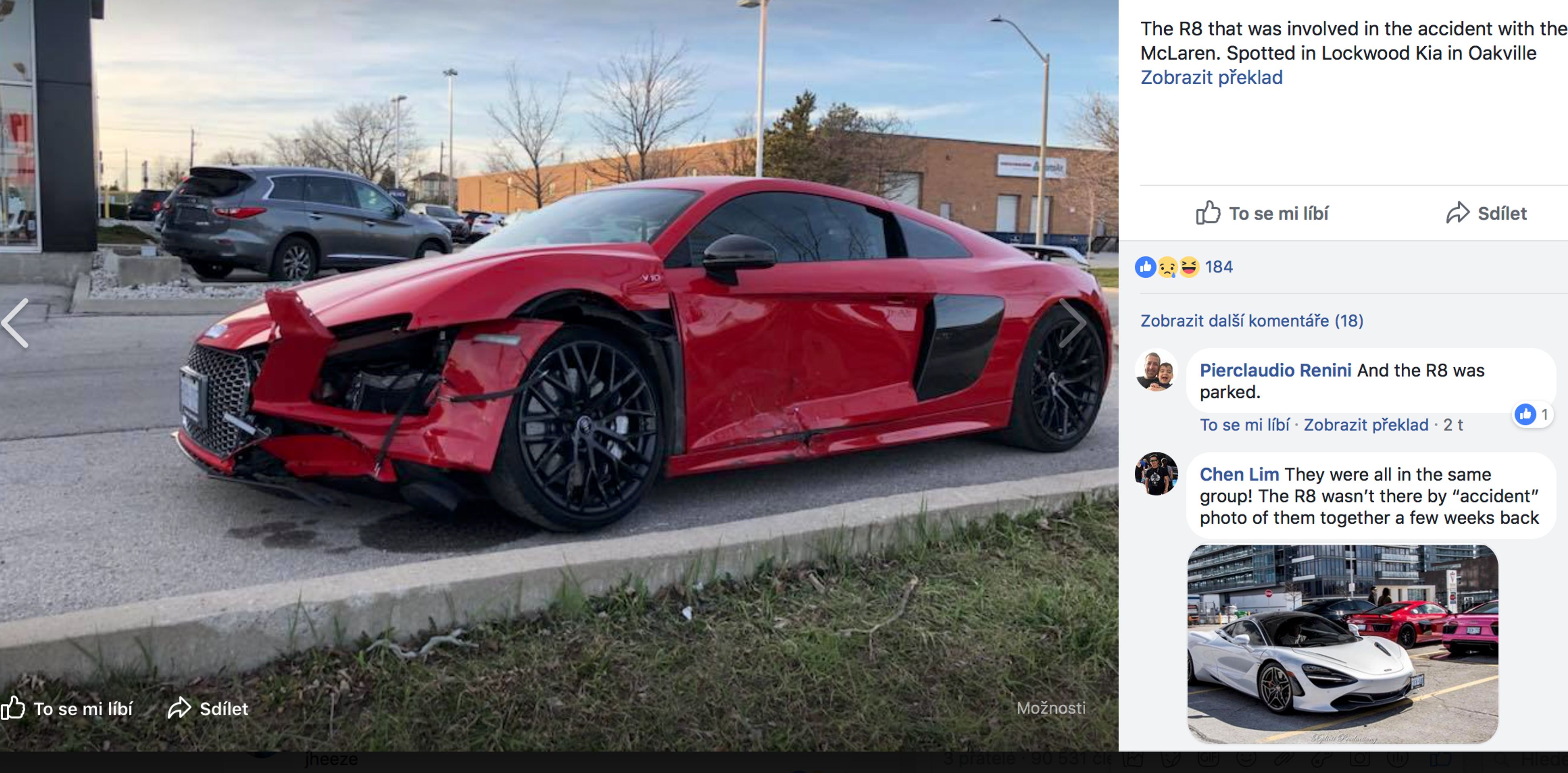 Následky nehody - Fotogalerie: Mladík rozmlátil dva supersporty najednou (4/5)
