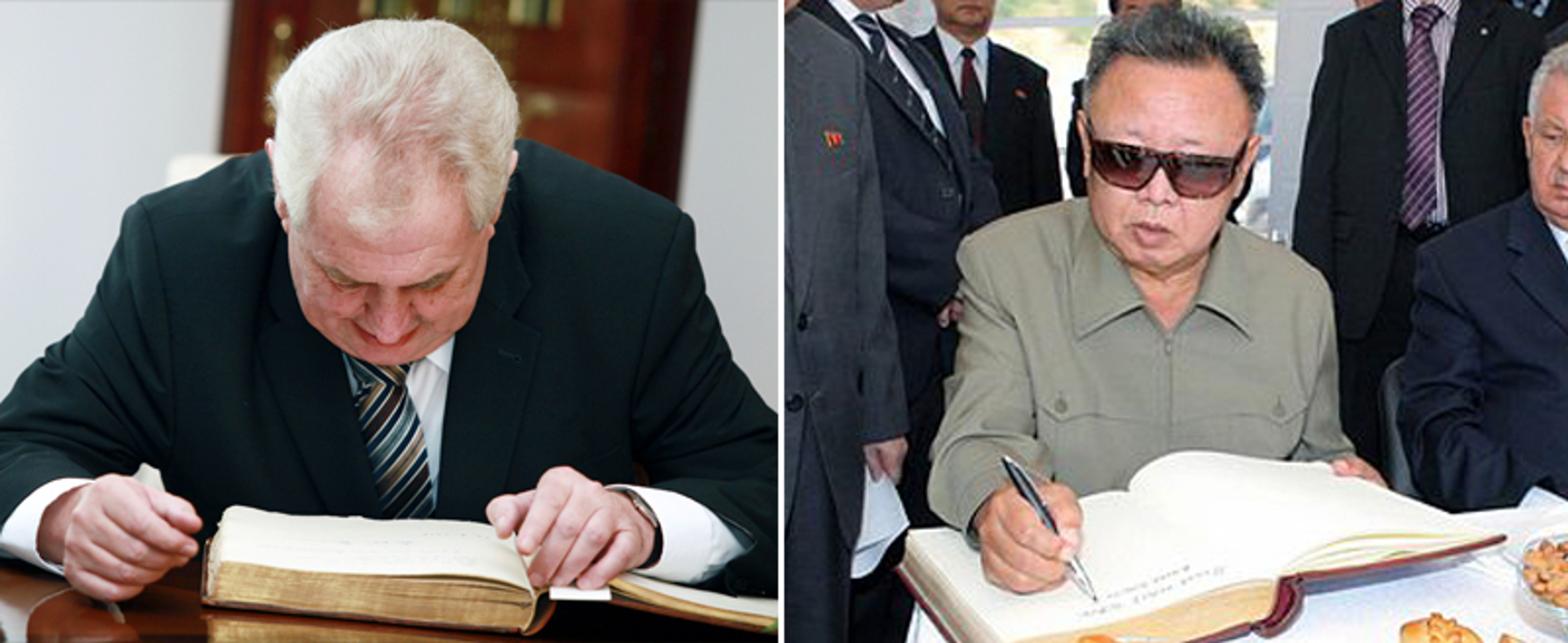 Zeman, Kim_2 - Miloš Zeman a Kim Čong-il se dívají na... (2/9)