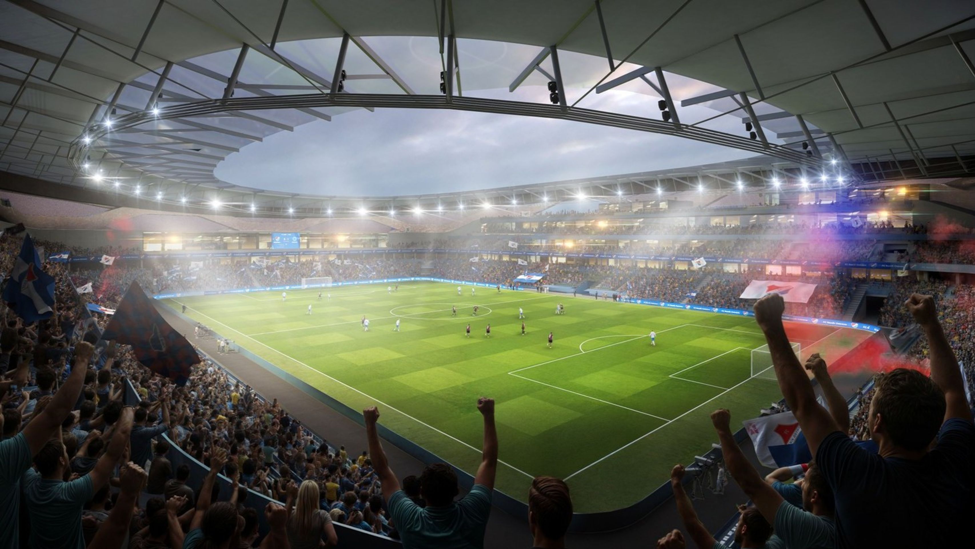 Nové Bazaly. Vizualizace budoucí podoby ostravského stadionu - Nové Bazaly. Vizualizace budoucí podoby ostravského stadionu (1/4)