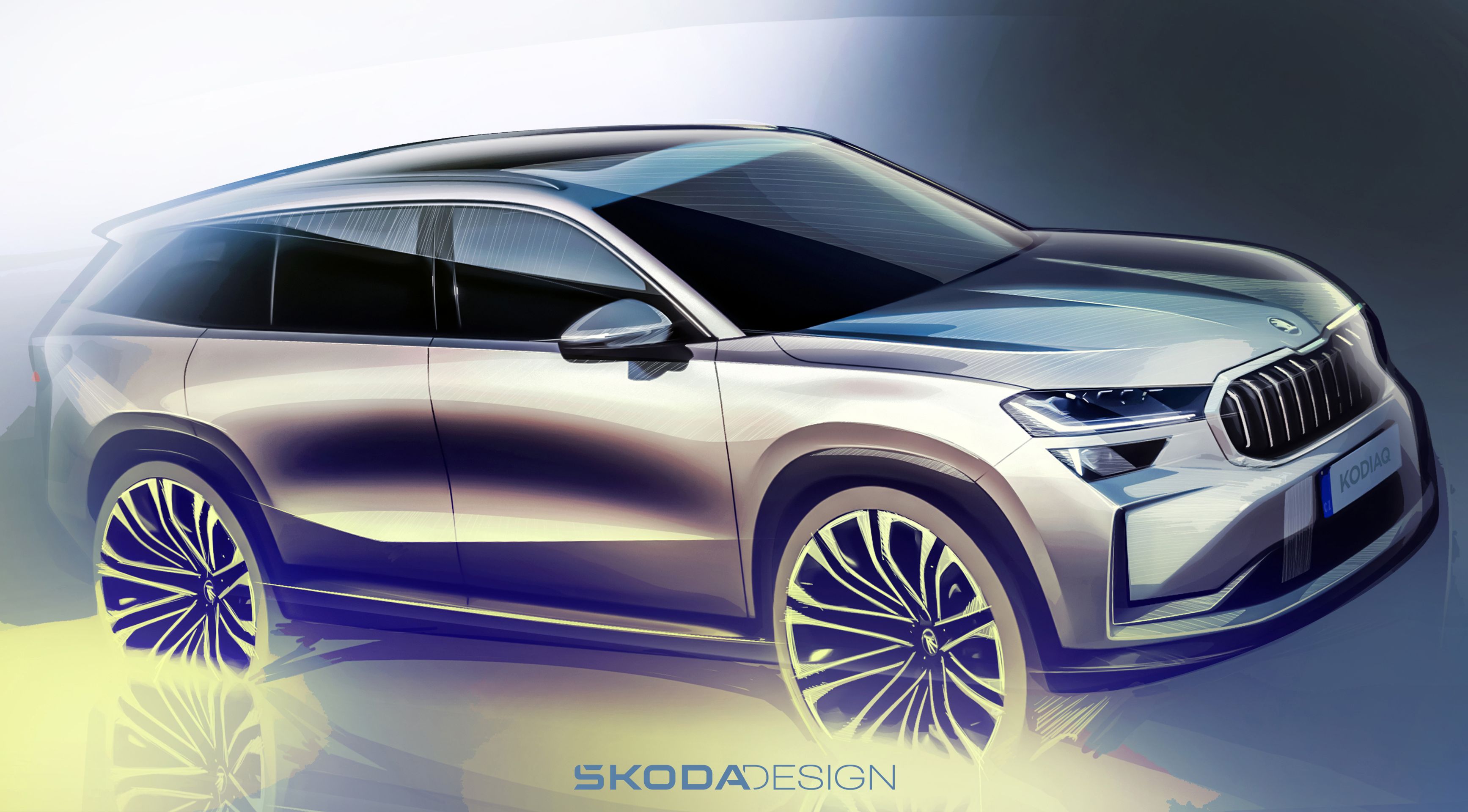 Nová generace Škody Kodiaq na designových skicách - Druhá generace Škody Kodiaq na skicách a pod maskováním (1/17)