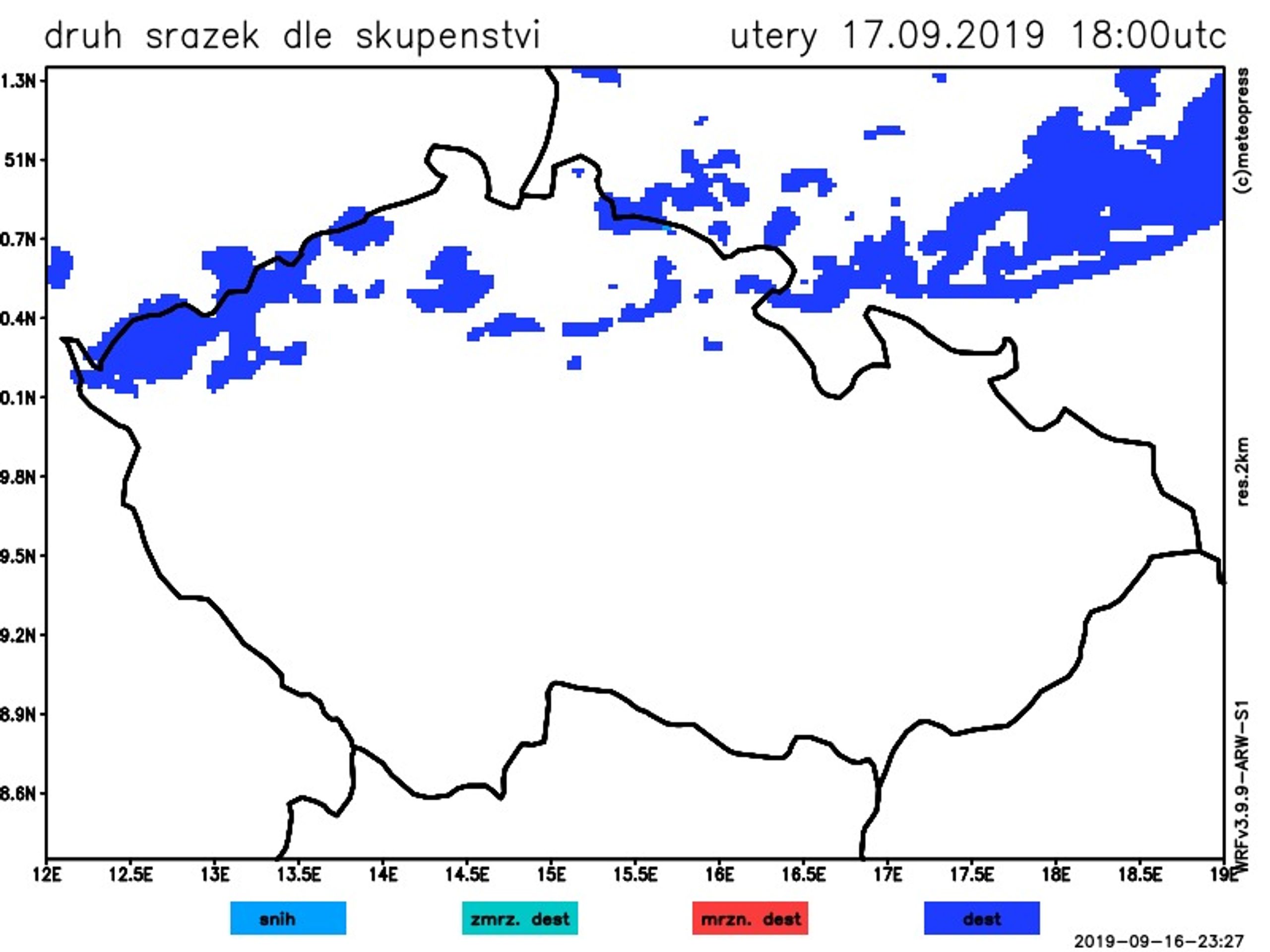 Mapa srážek v Česku - 1 - GALERIE: Srážkové mapy Česka (1/3)