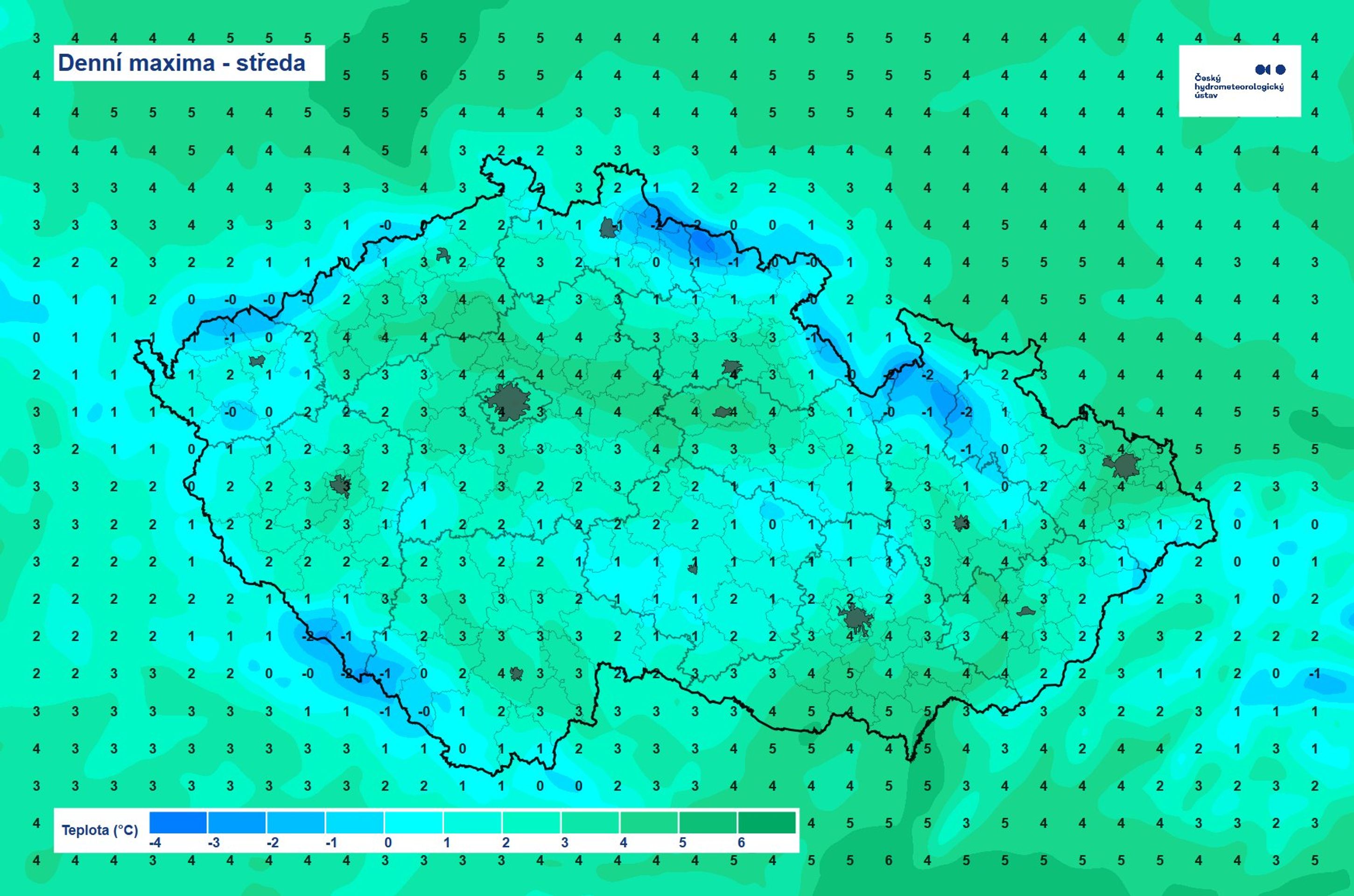 Denní maxima – středa 19. 11. - Počasí ČHMÚ (3/3)