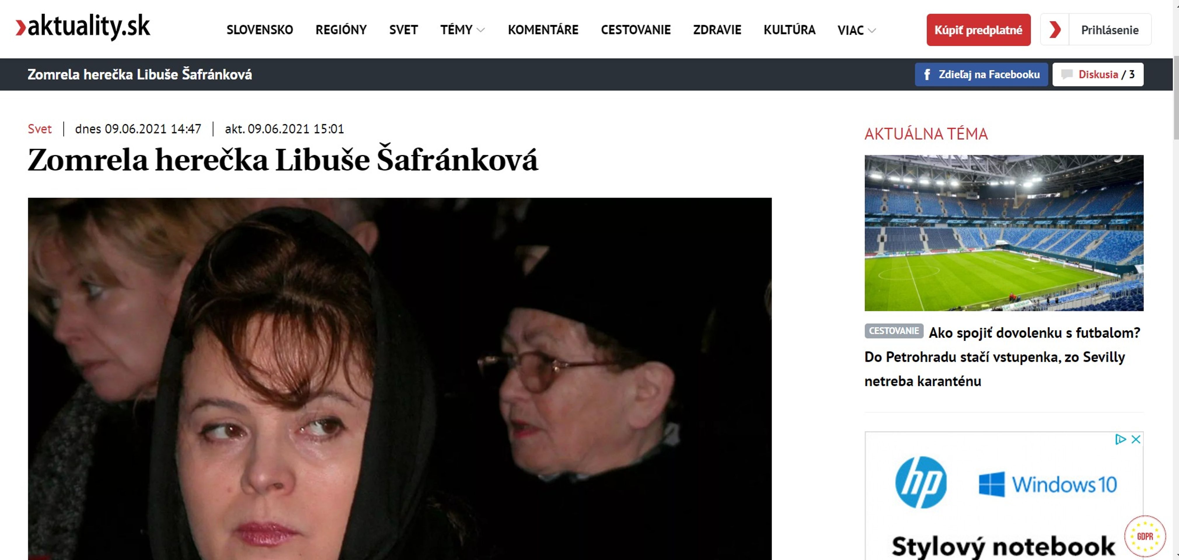 Zahraniční média o smrti Šafránkové - 2 - GALERIE: Média o Šafránkové (2/10)