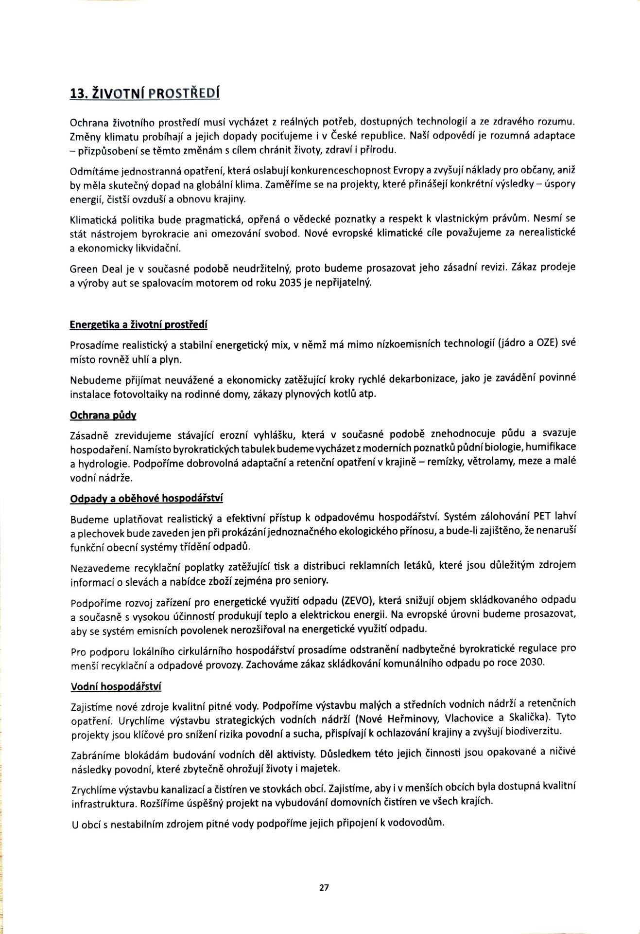 Návrh programového prohlášení vlády ČR – listopad 2025 (27) - Návrh programového prohlášení vlády ČR – listopad 2025 (27/38)