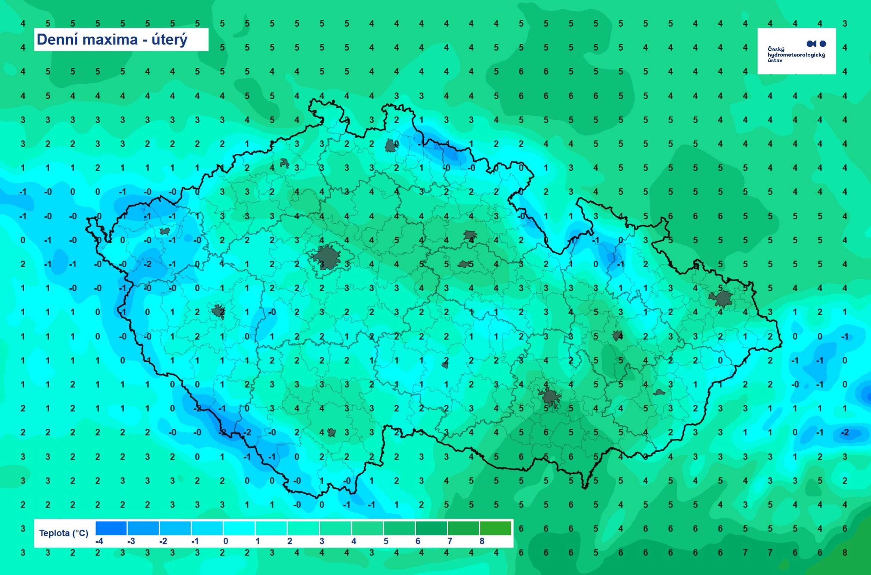 Denní maxima – úterý 18. 11. - Počasí ČHMÚ (1/3)