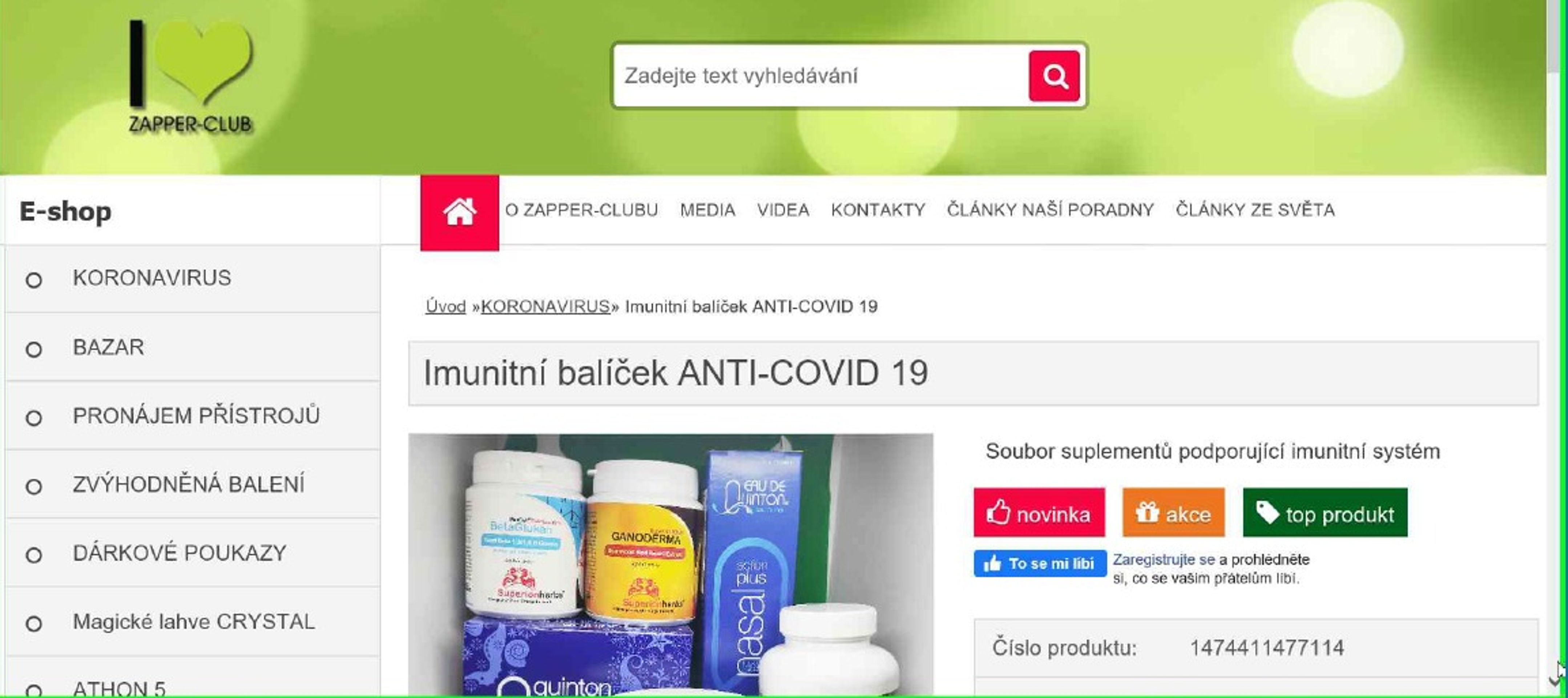 Zneužívání virové epidemie při prodeji doplňků stravy - 2 - GALERIE: Zneužívání virové epidemie při prodeji doplňků stravy (2/5)