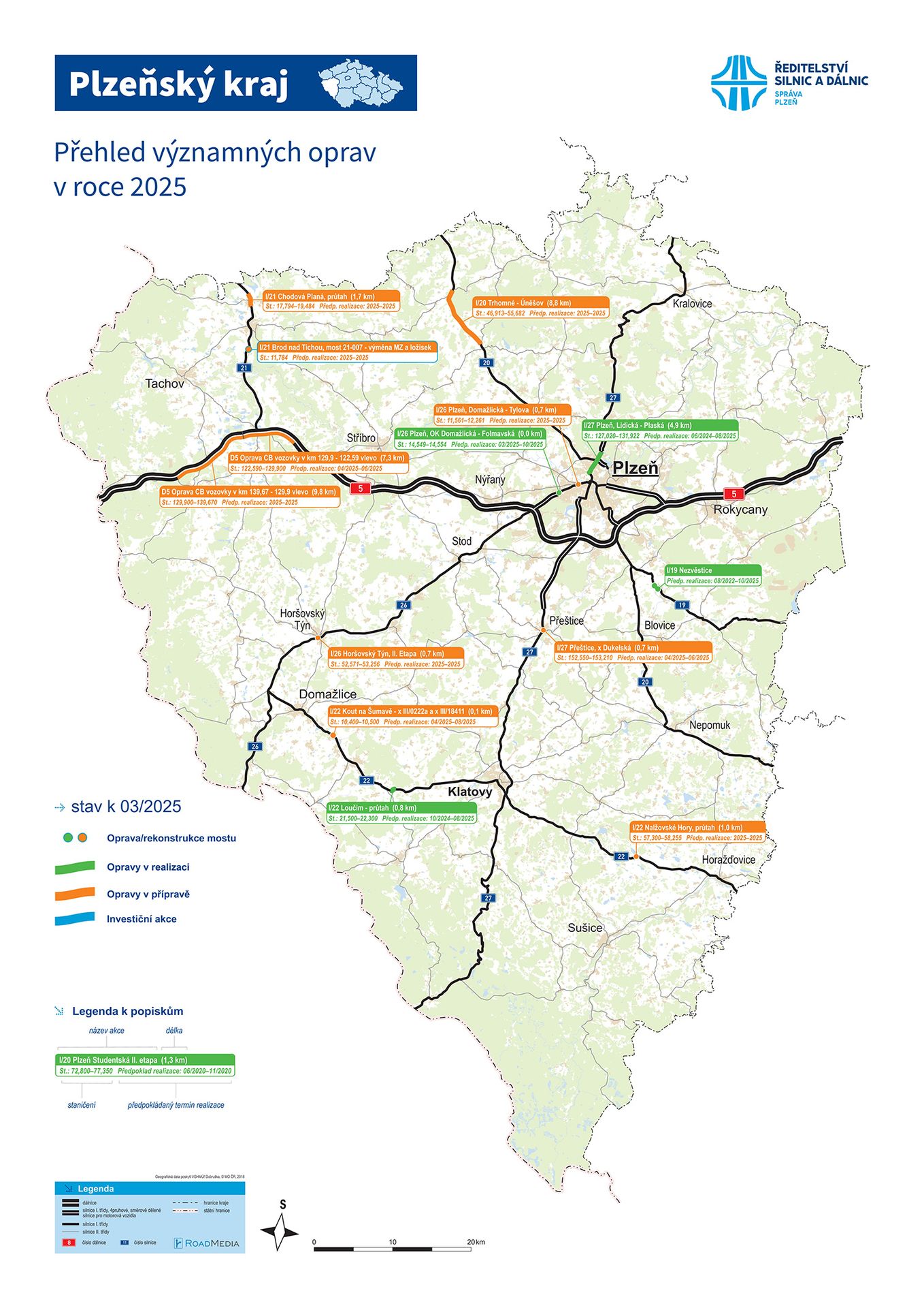 Plzeňský kraj - mapa oprav - Mapy oprav a výstavby (6/26)