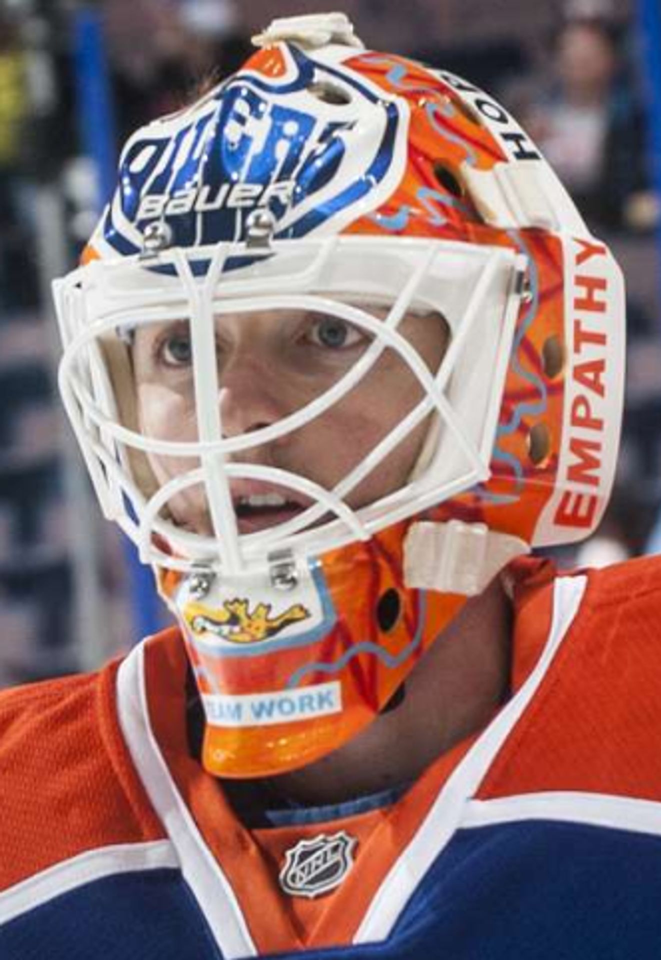 Ben Scrivens - Galerie: Která brankářská helma byla v NHL nejoriginálnější? (1/14)