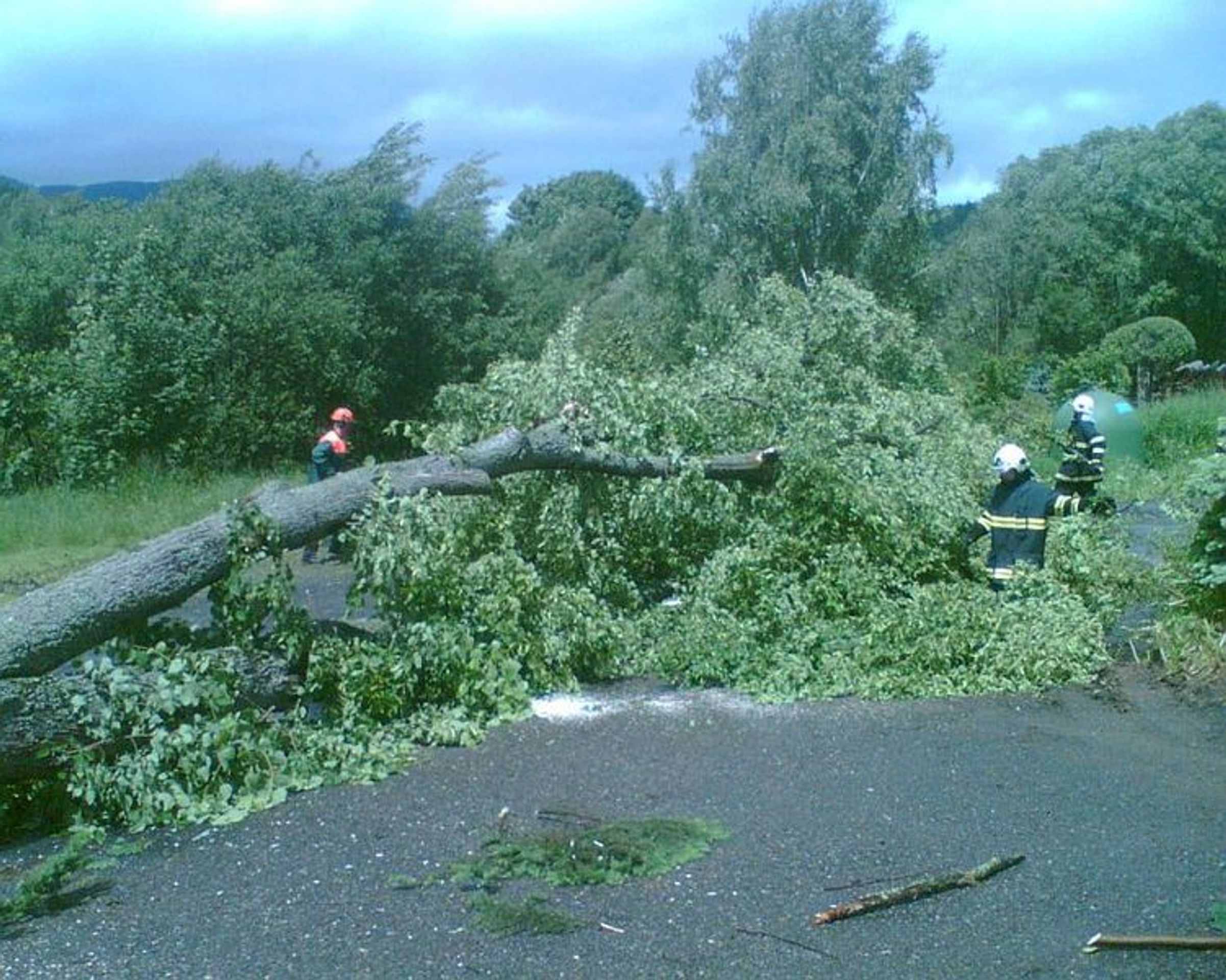Strom spadl na dům v Železné Rudě - GALERIE: Vichřice srazila strom na domek v Železné Rudě (1/5)