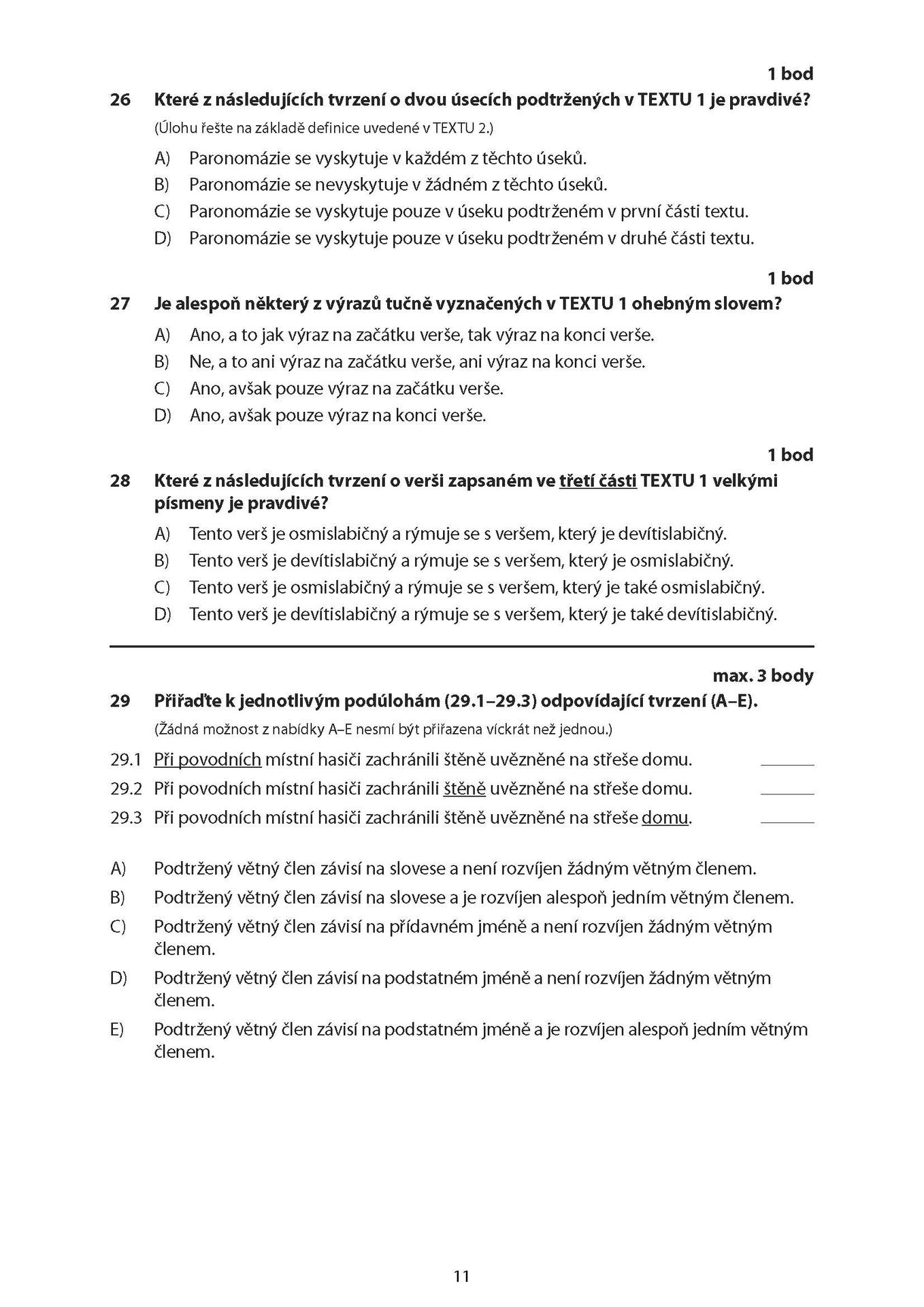 CJL_2026j_TS_Stránka_11 - Maturitní zkouška z češtiny a literatury – jarní termín 2026 (11/14)