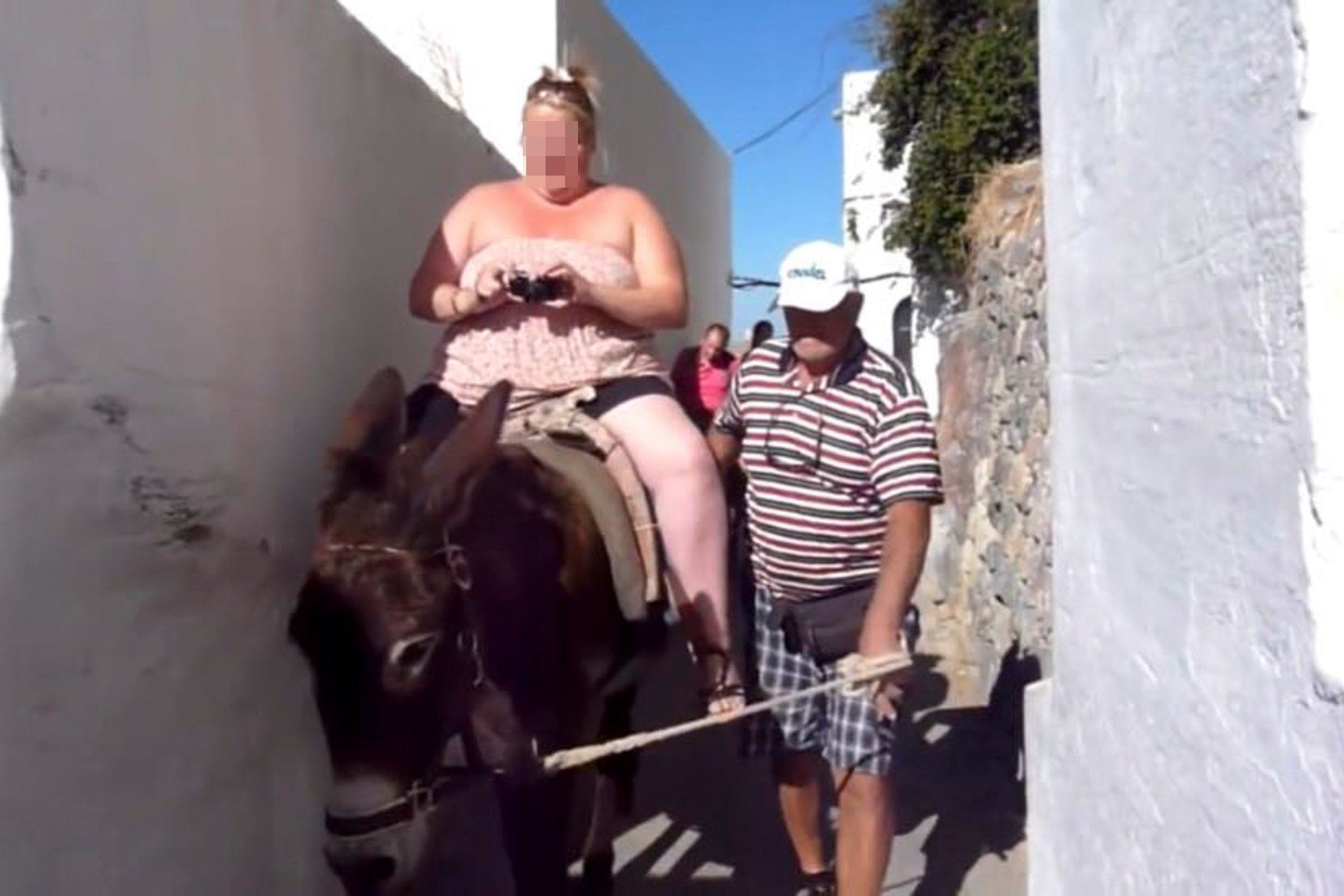 Osli trpí pod macatými turisty - 2 - GALERIE: Osli vezoucí turisty na řeckém Santorini (4/5)