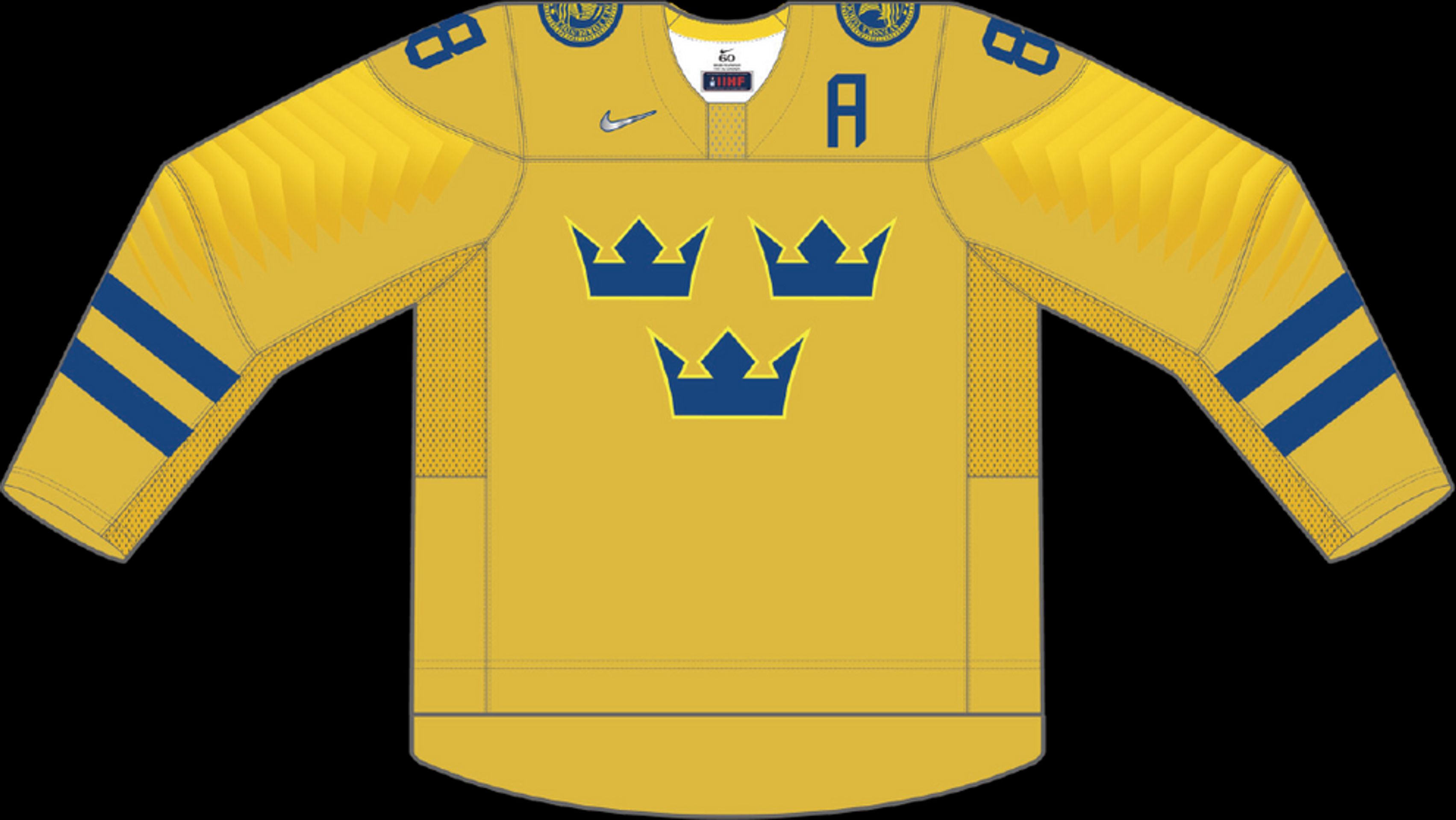 Domácí dres Švédska - GALERIE: Dresy týmů na mistrovství světa v ledním hokeji (25/32)