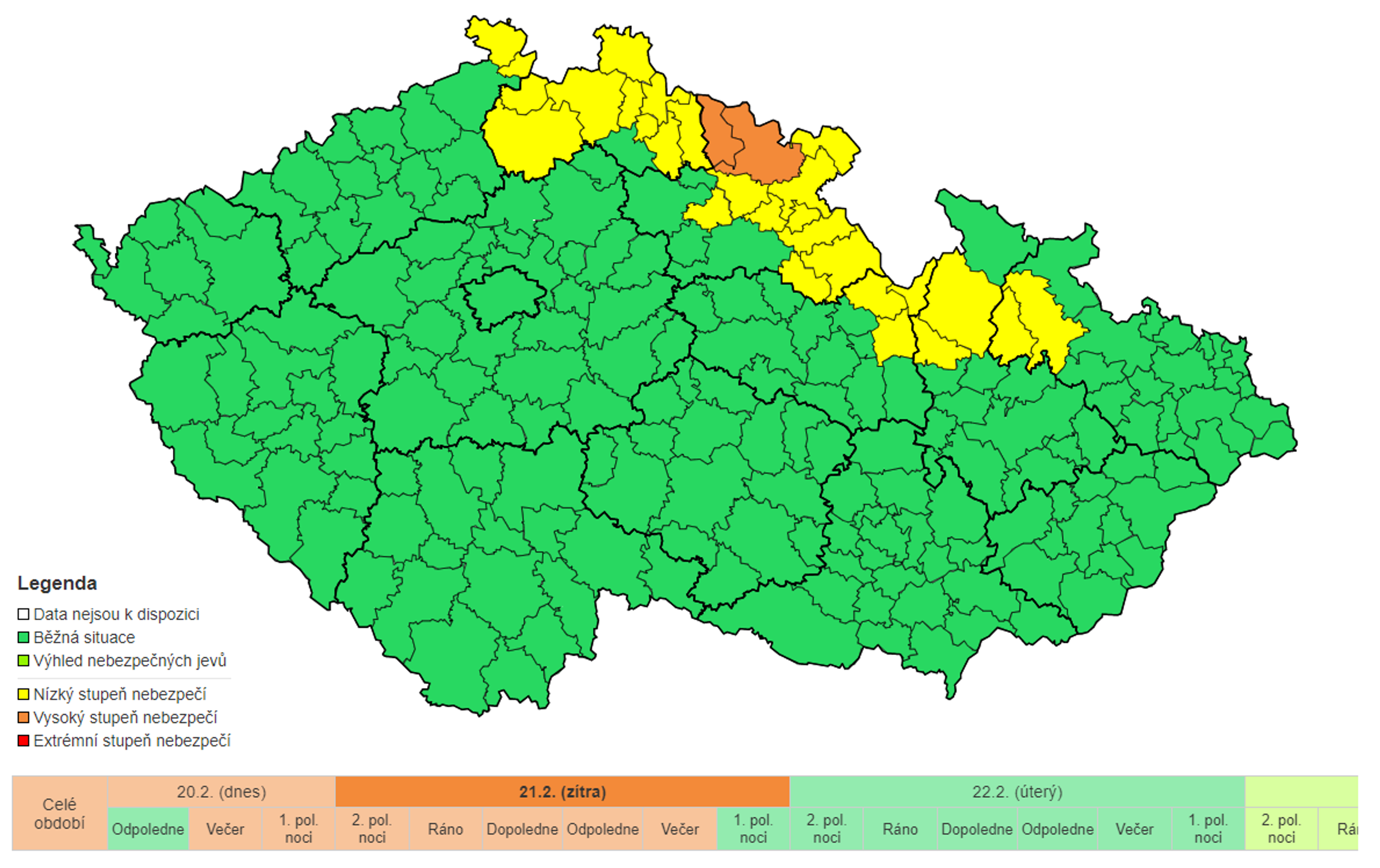 Výstraha před povodněmi - Výstrahy Českého hydrometeorologického ústavu (5/5)