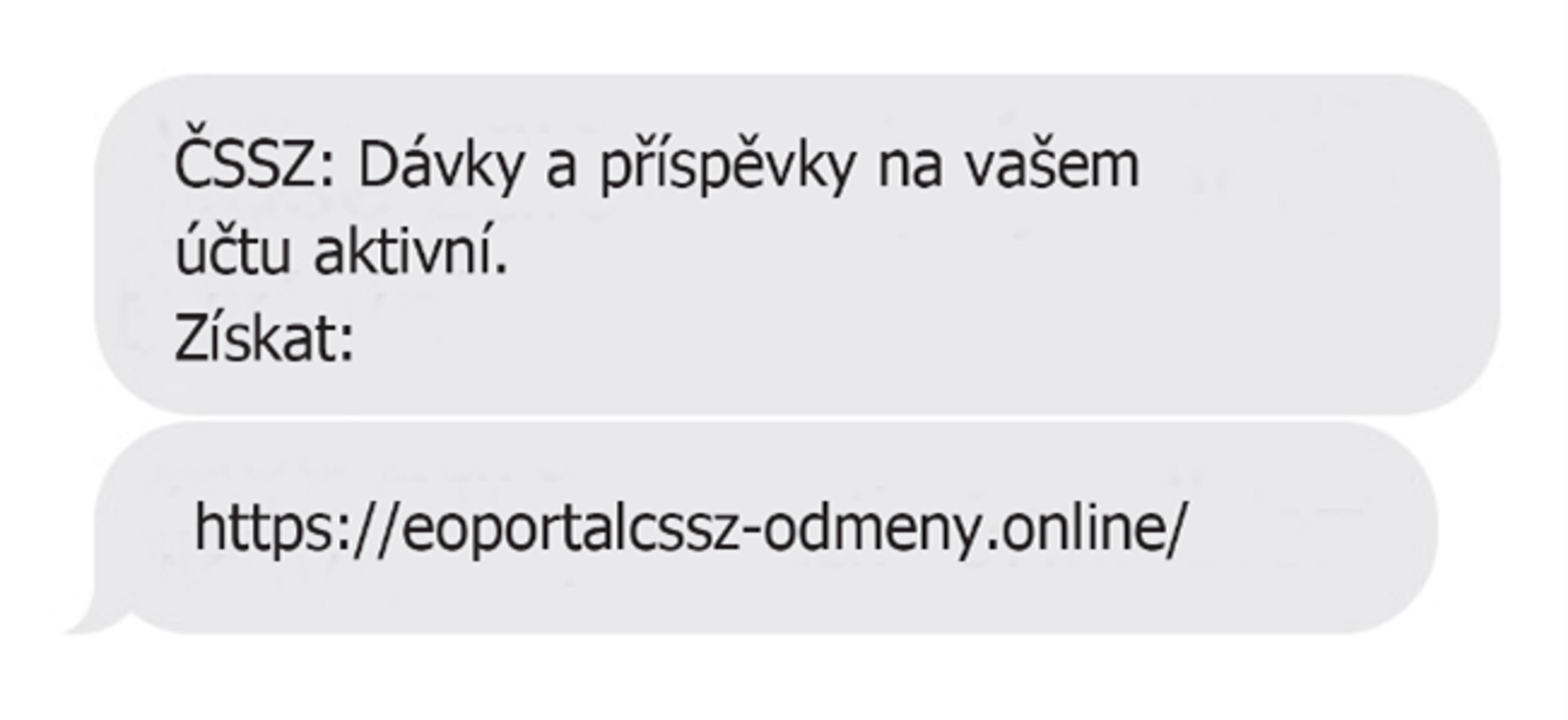Podvodná SMS - Podvodníci se vydávají za ČSSZ (1/4)