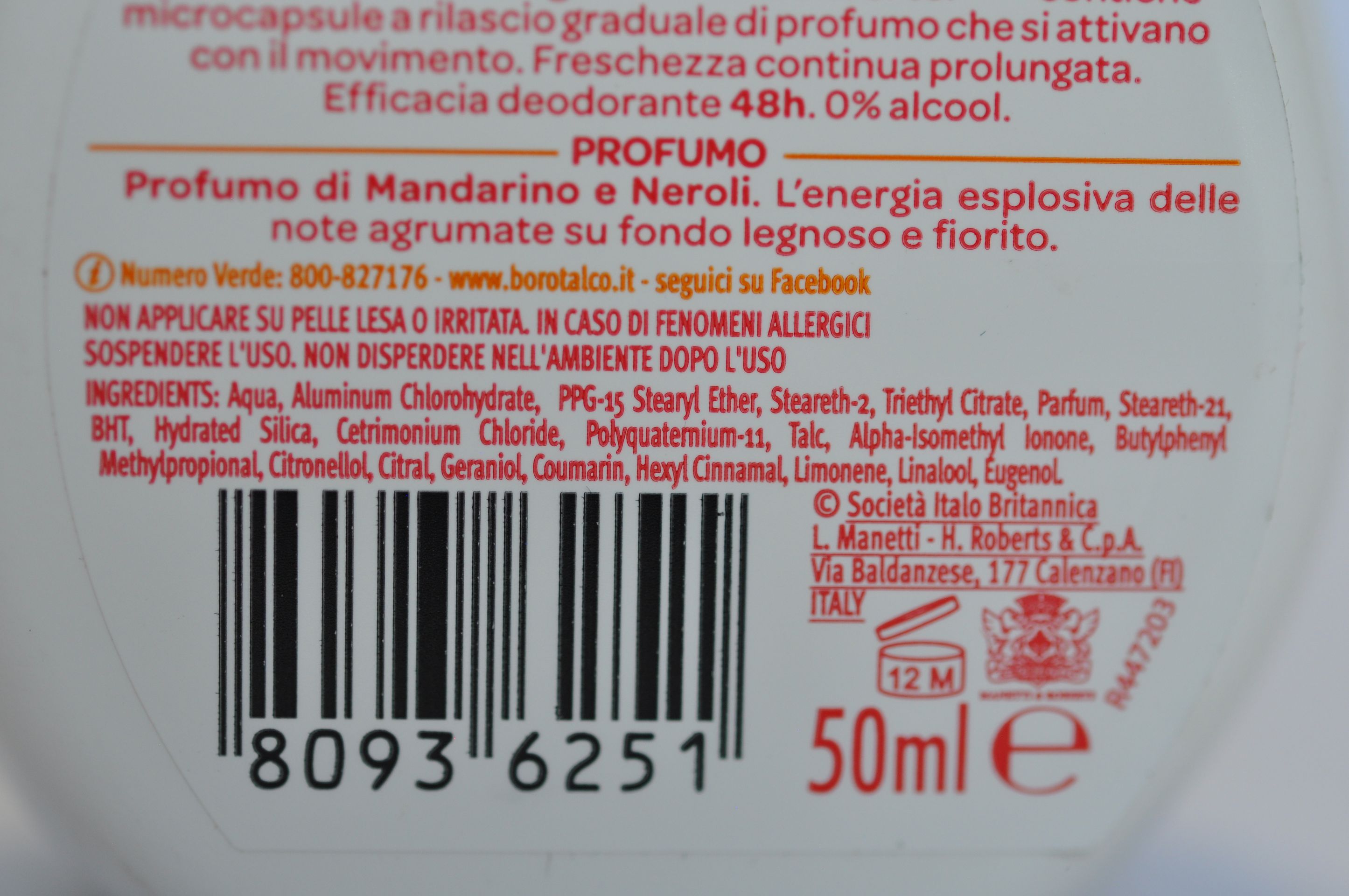 Deodorant Borotalco (2) - Zdraví nebezpečná kosmetika (15/27)