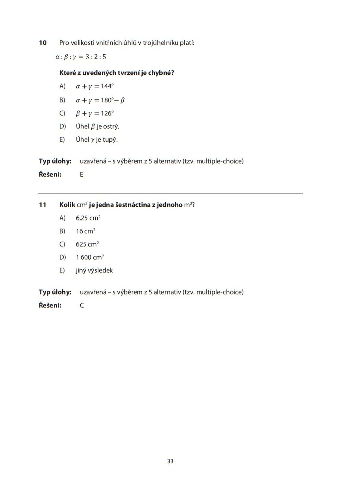 Příklady testů - matematika - 7 - GALERIE: Příklady testů k přijímačkám z matematiky (7/9)
