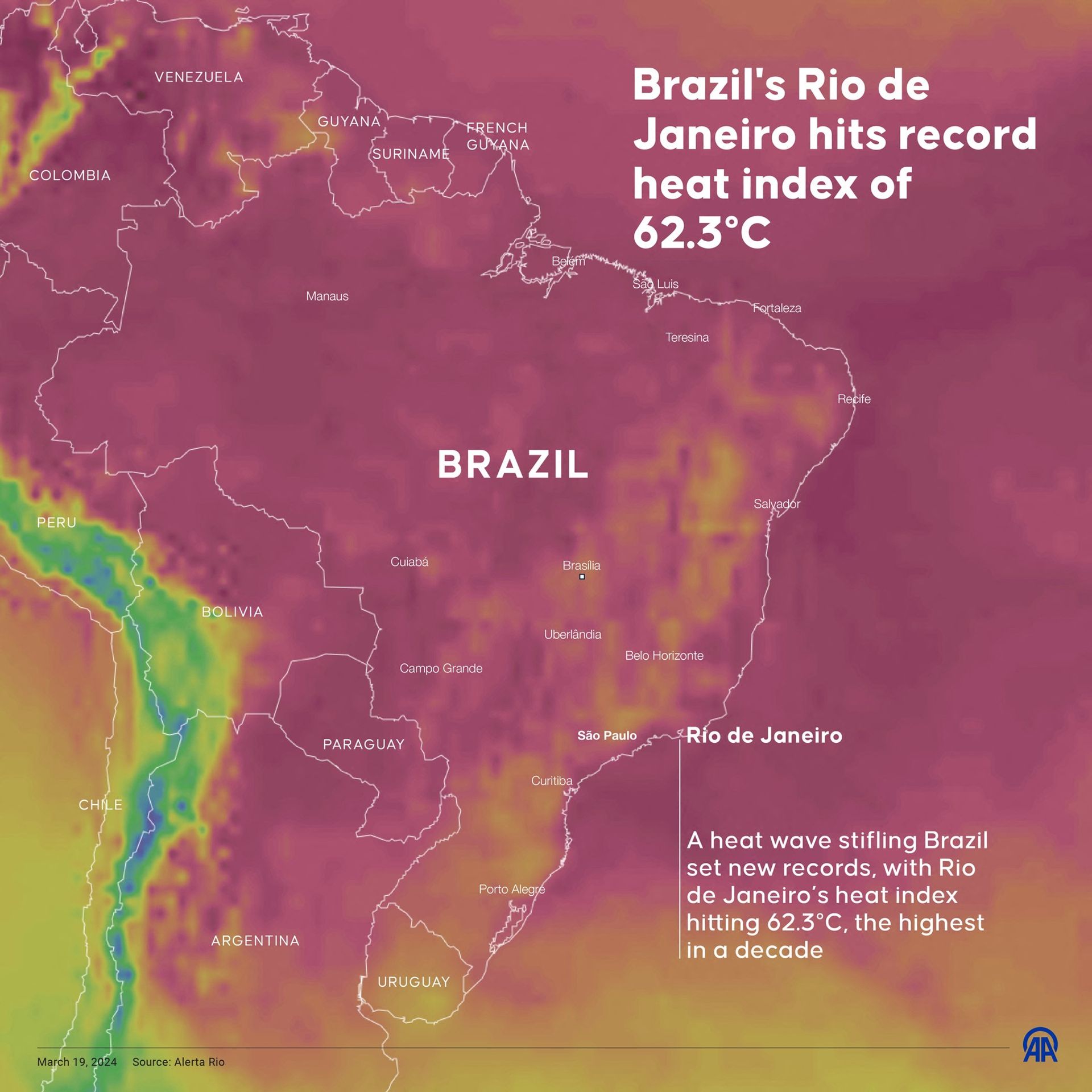 V Brazílii naměřili rekordní pocitovou teplotu 62,3 °C - Brazílii zasáhla vlna veder (5/5)
