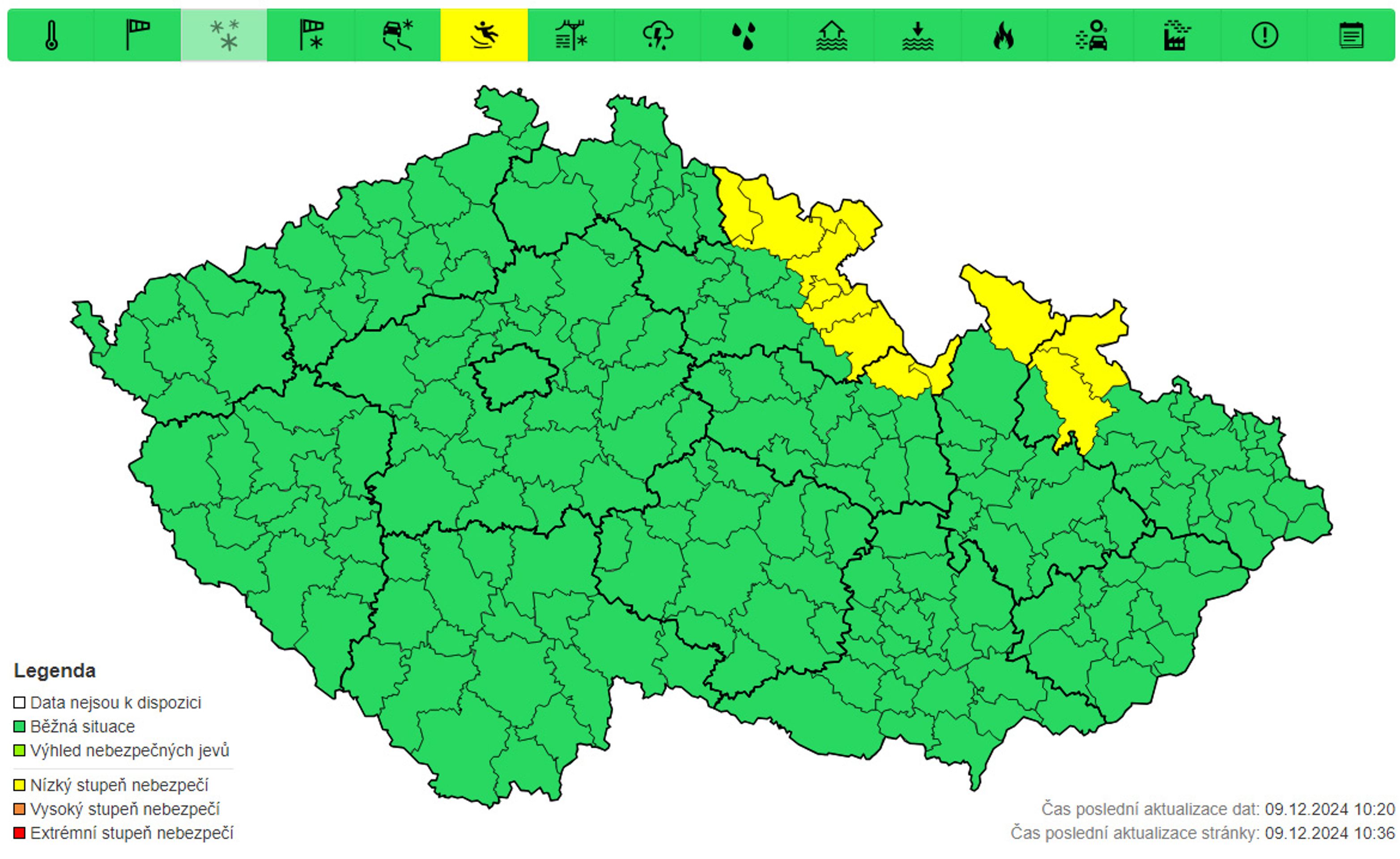 Výstraha před náledím, 9. 12. a 10. 12. - Předpověď počasí (3/4)