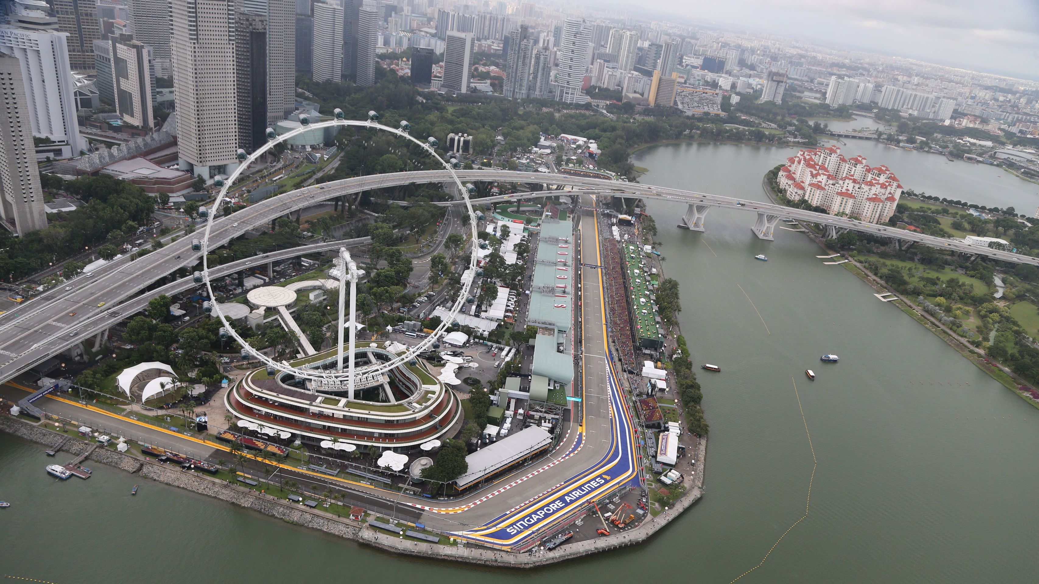 Letecký pohled na okruh v Singapuru - Okruh Marina Bay v Singapuru (3/3)