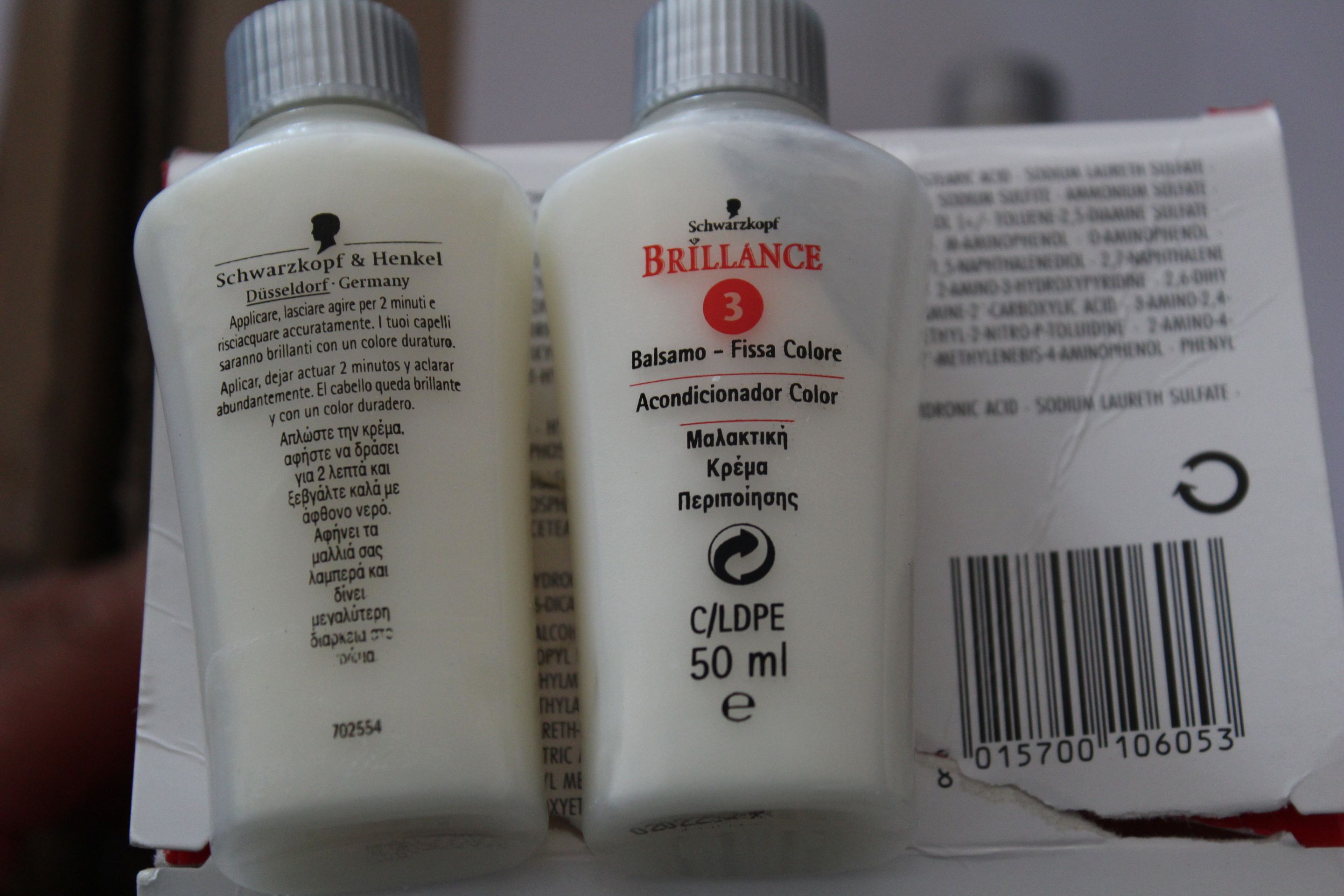 Vlasový kondicionér Schwarzkopf Brillance (2) - Zdraví nebezpečná kosmetika (6/25)
