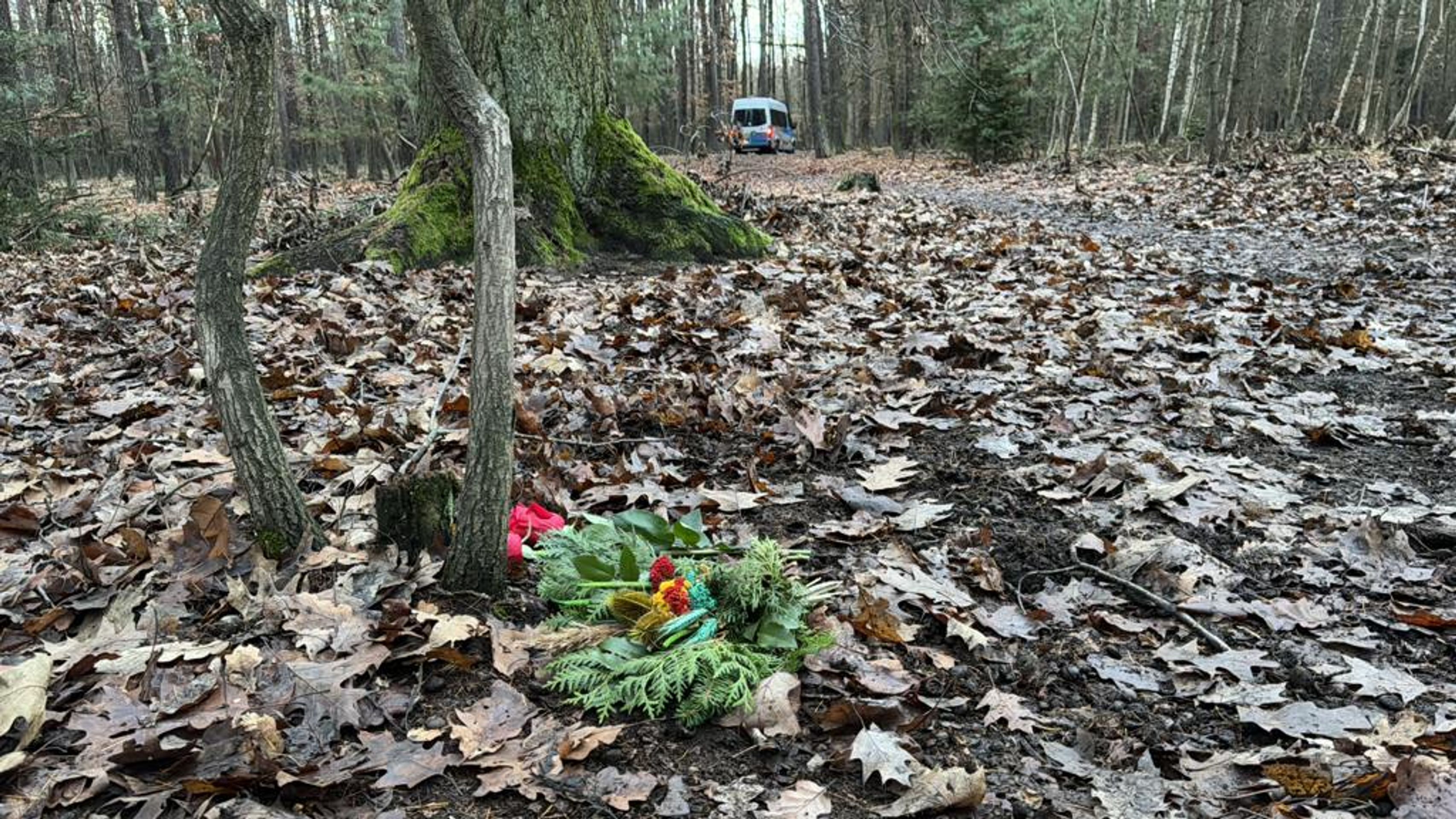 Květiny na místě činu v pražských Klánovicích - Místo činu v pražských Klánovicích (4/4)