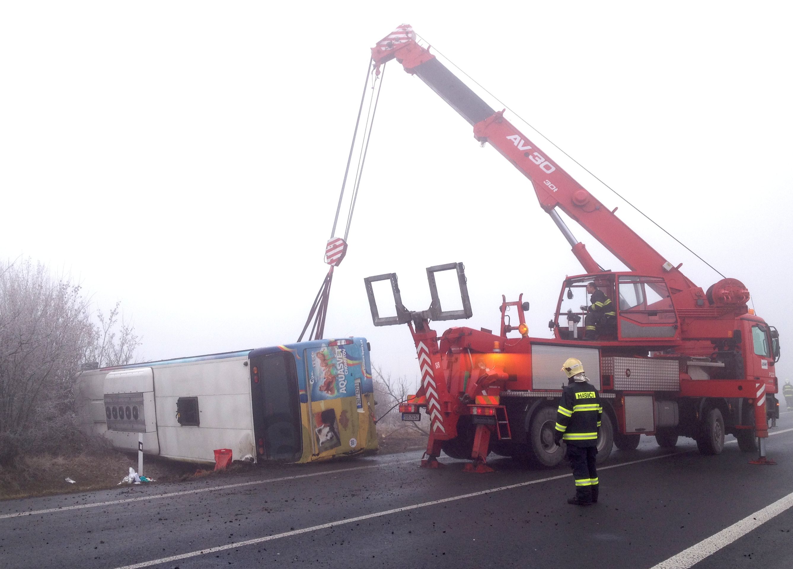 Nehoda u Panenského Týnce - 13 - GALERIE: Nehoda autobusu s dětmi u Panenského Týnce (18/25)