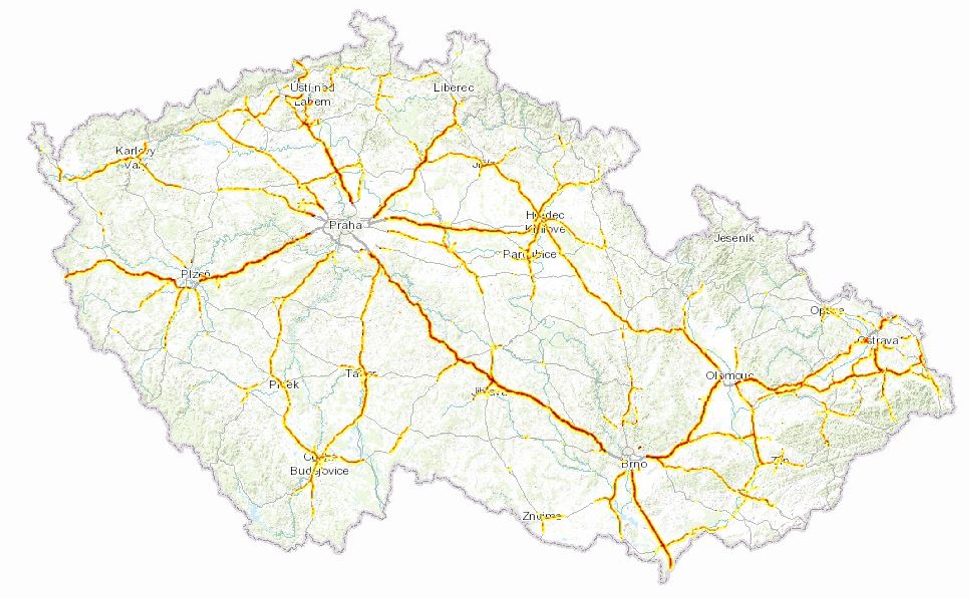 Mapa hluku - silniční síť - GALERIE: Mapy hluku (4/4)