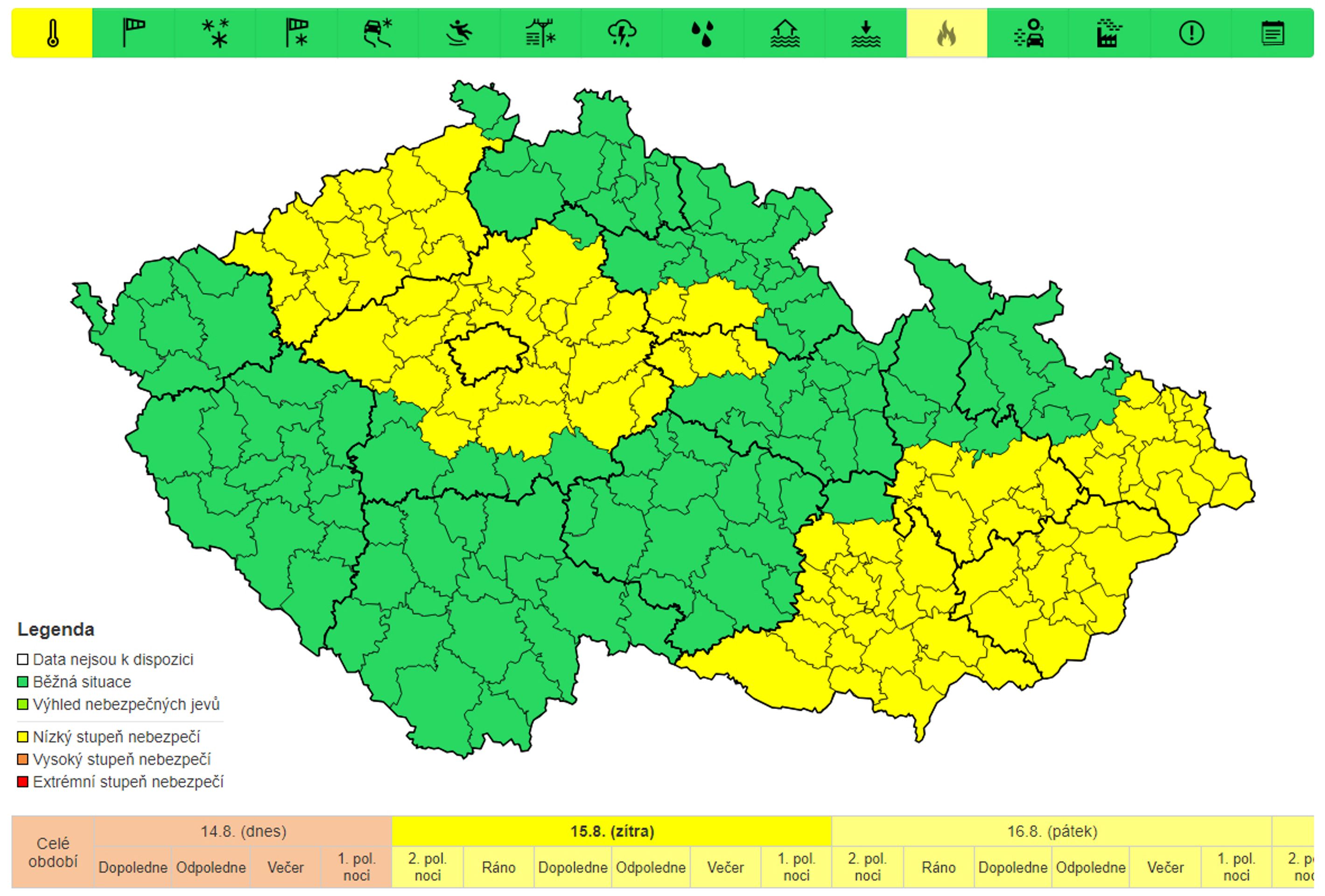 Výstraha před vysokými teplotami, pátek 16. 8. - Výstraha před vysokými teplotami (4/5)