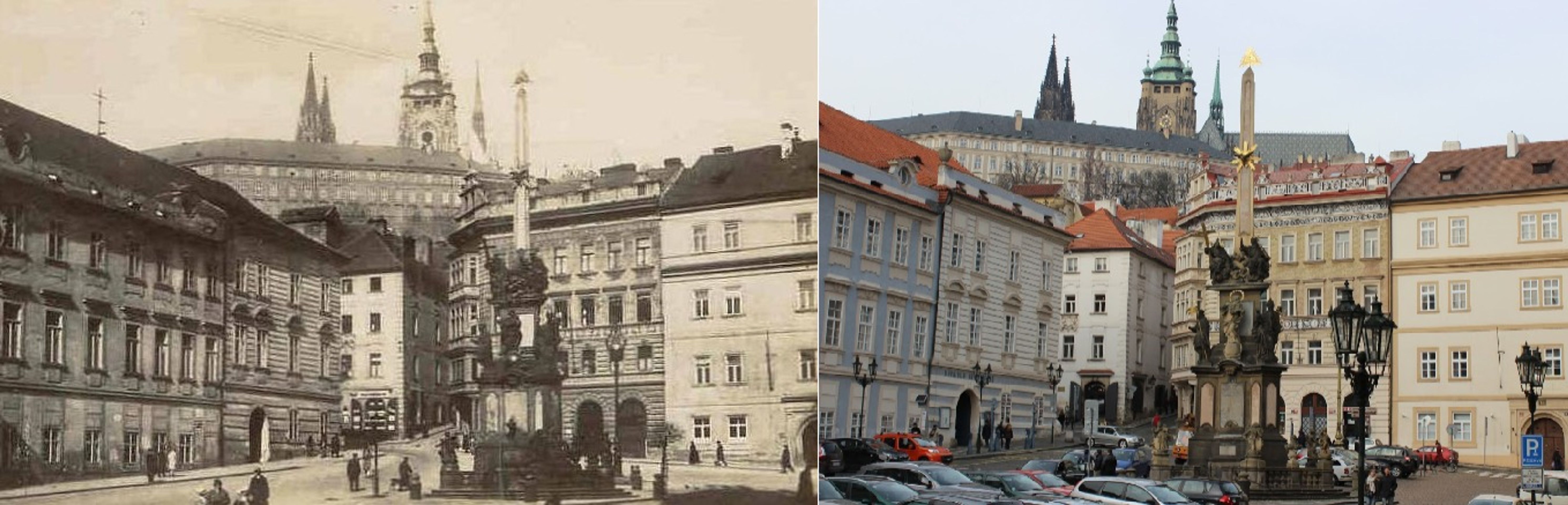 Praha dříve a dnes - Malostranské náměstí - GALERIE: Praha dříve a dnes (11/23)