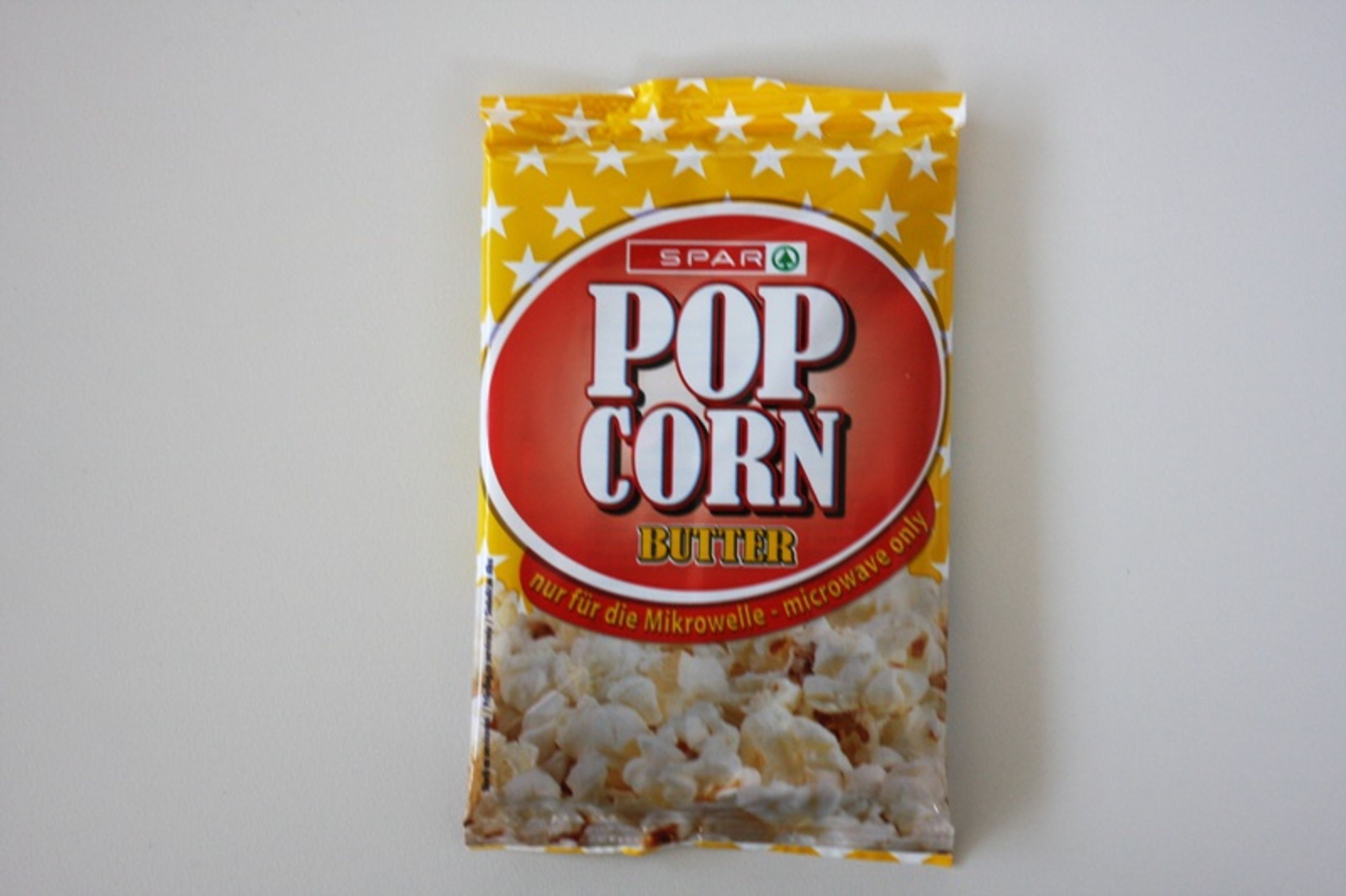 12. místo: Spar: Popcorn Butter (SPAR pražená kukuřice do mikrovlnné trouby, s příchutí másla) - GALERIE: Test popcornů s máslovou příchutí (12/16)
