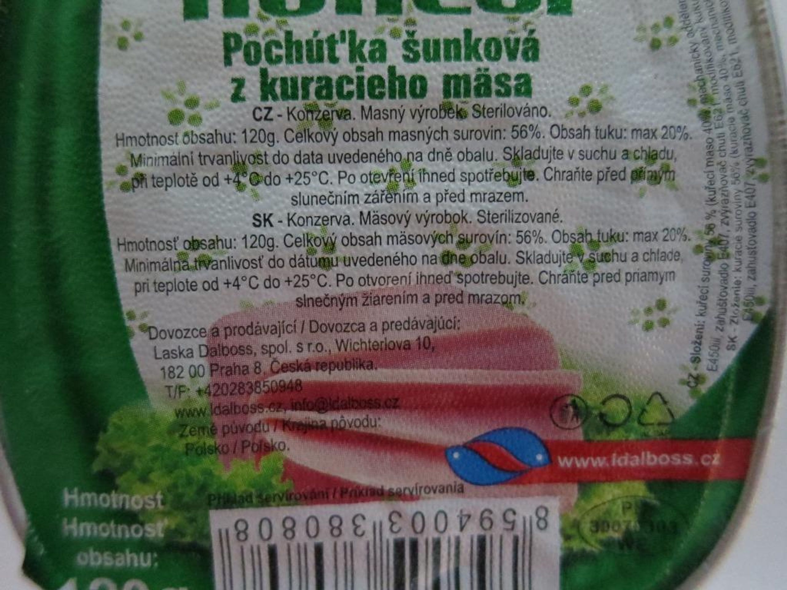 Falšované masné výrobky - Šunková Delikatesa kuřecí - GALERIE: Falšované masné výrobky (5/8)