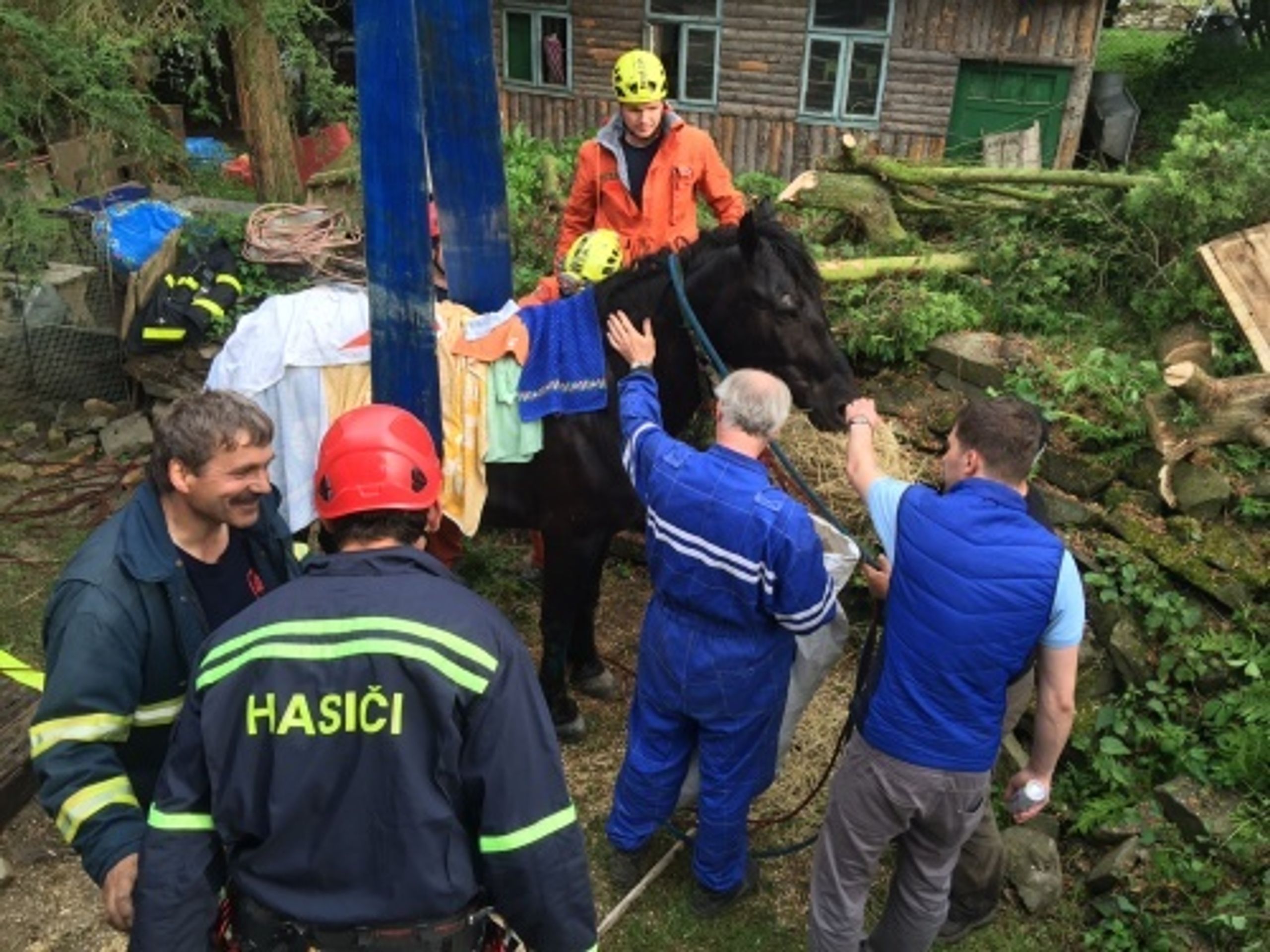 Záchrana koně z hluboké studny v Kružberku - 3 - GALERIE: Záchrana koně z hluboké studny v Kružberku (3/11)