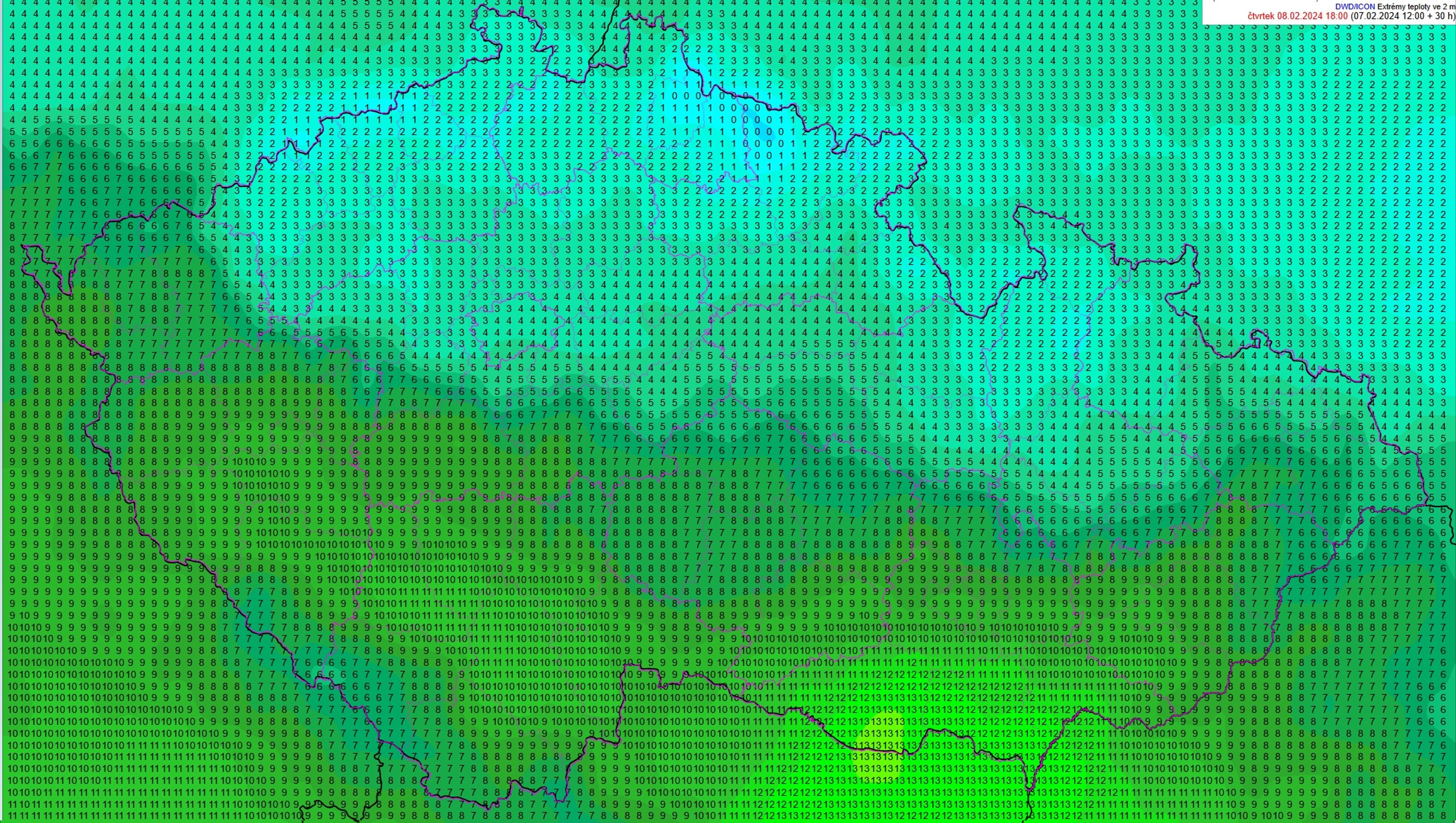 Teplota ve dvou metrech ve čtvrtek večer - Čtvrteční počasí (2/3)