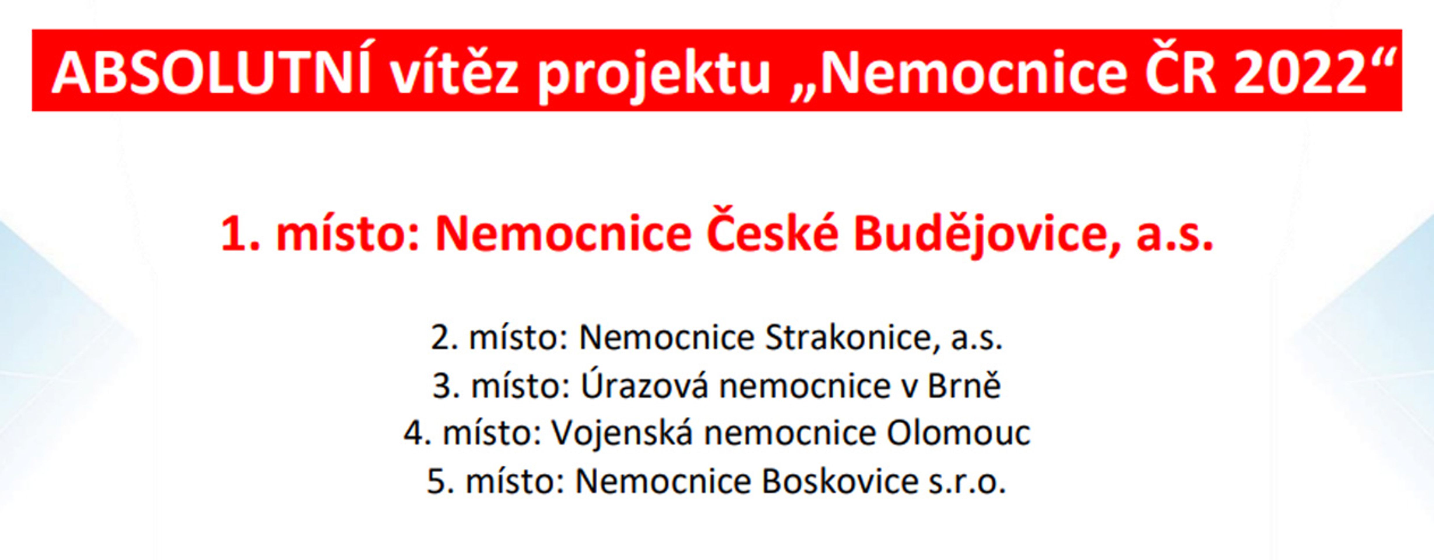 Hodnocení nemocnic 3 - Hodnocení nemocnic (5/11)