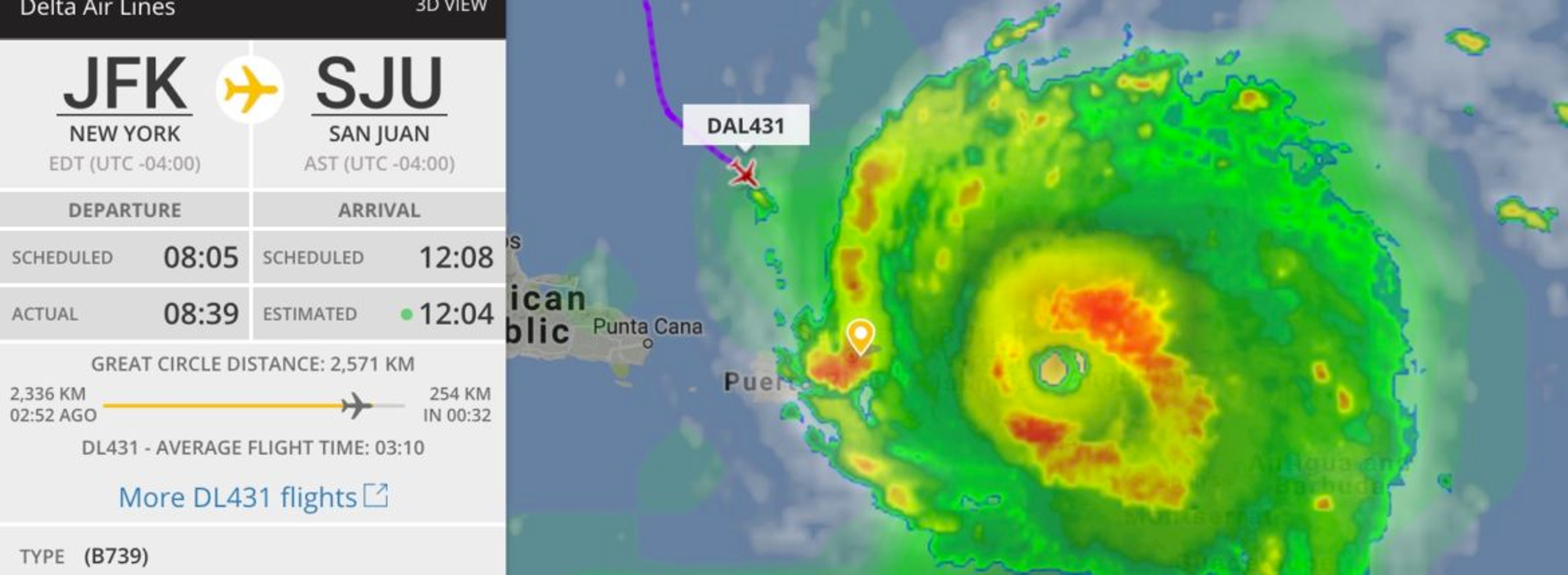 Delta431 se blíží k San Juanu - GALERIE: Delta431 čelí hurikánu Irma (1/3)