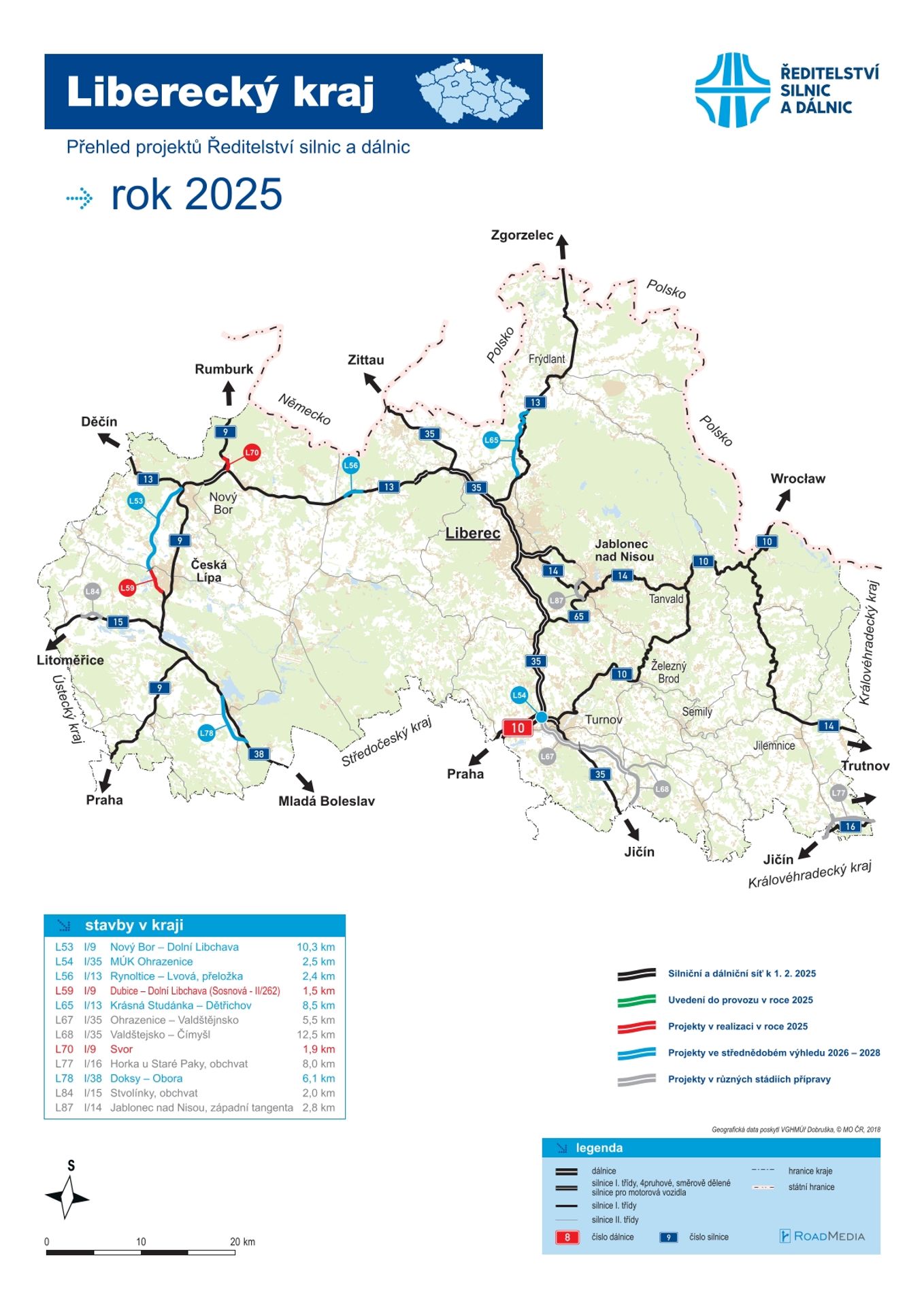 Liberecký kraj - mapa výstavby - Mapy oprav a výstavby (11/26)