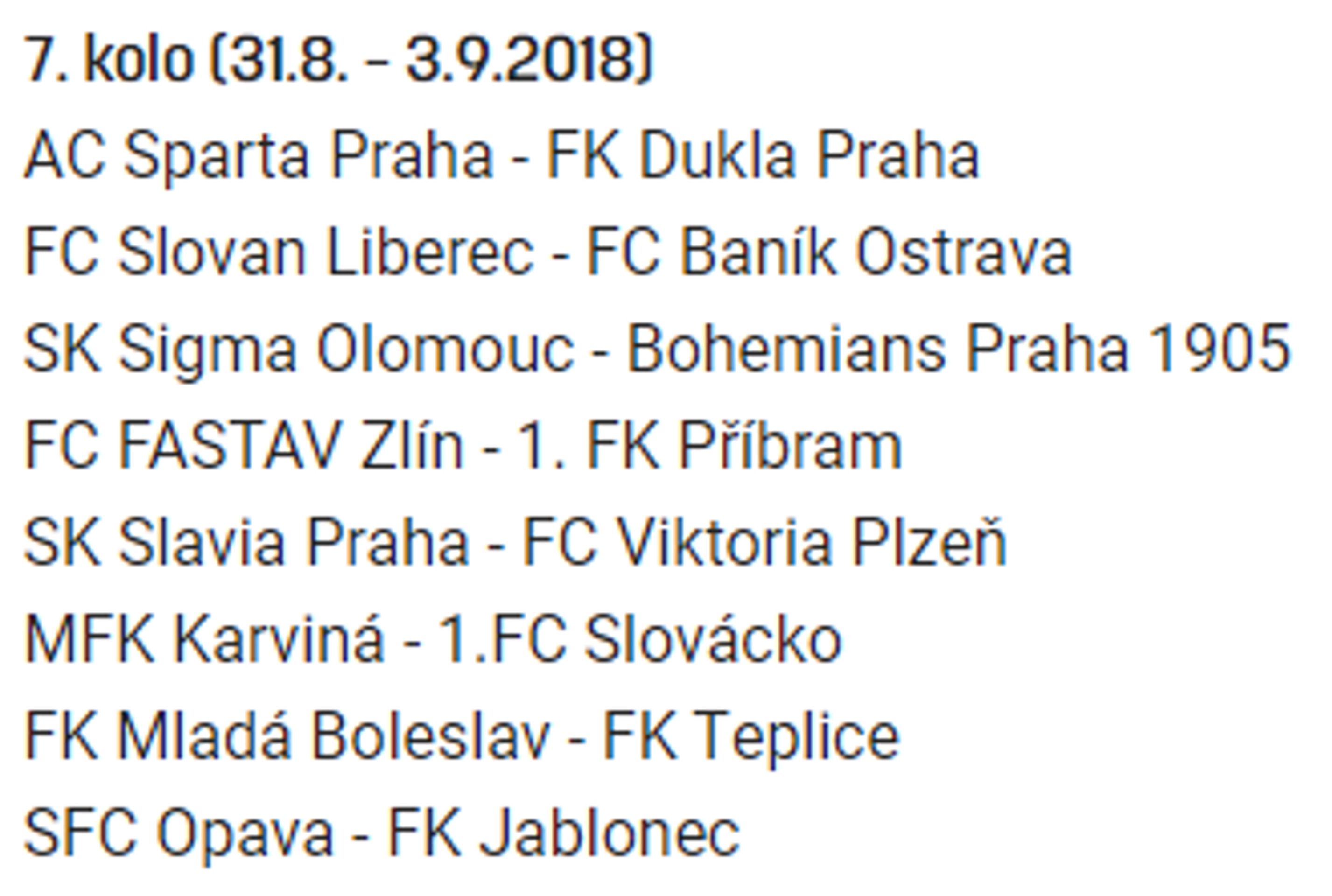 7. kolo - GALERIE: Přehled jednotlivých kol ročníku 2018/19 (7/30)