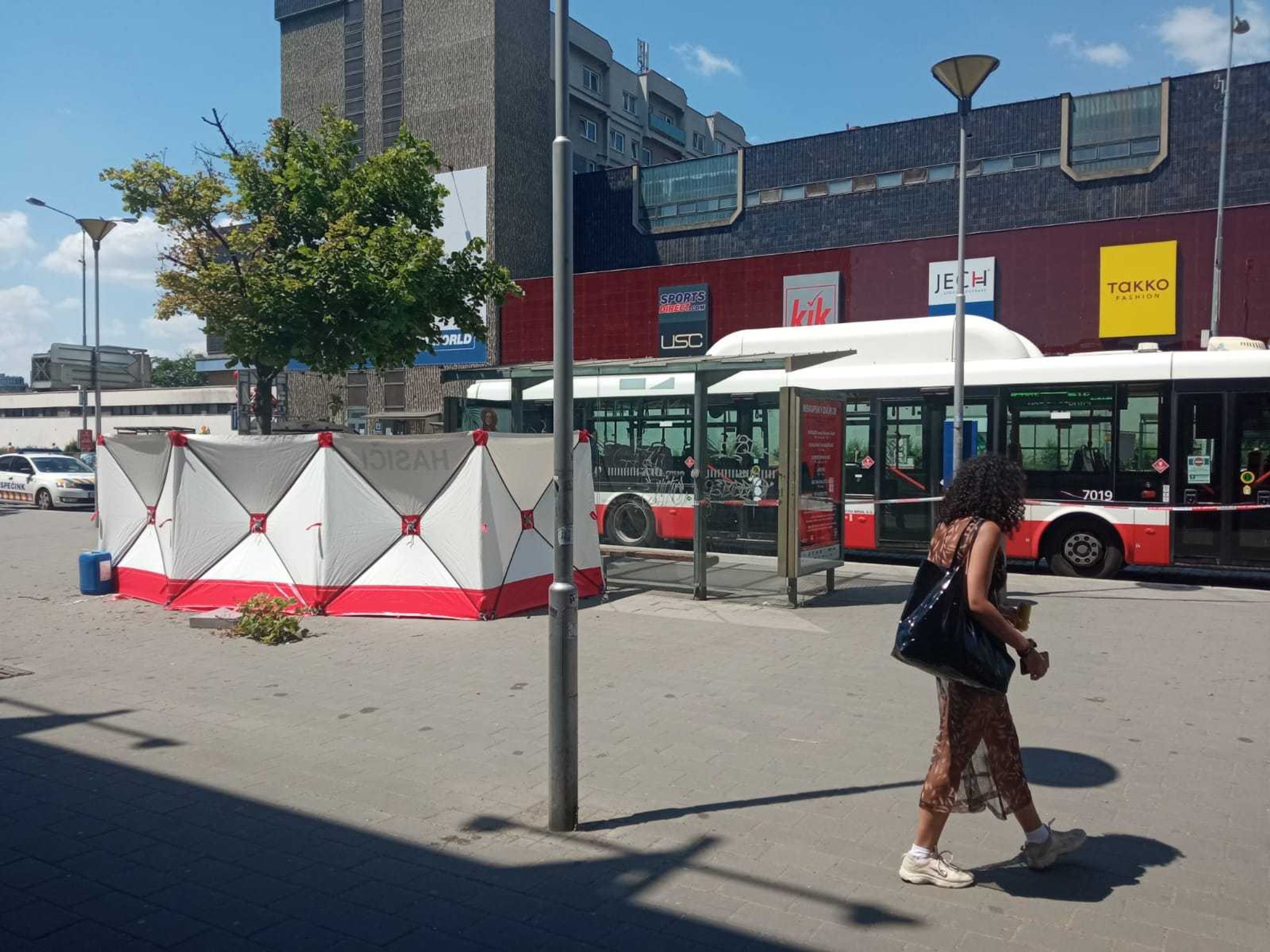 Auto vjelo na zastávku, jedna žena zemřela - 2 - GALERIE: Ženu na zastávce zabilo auto (1/4)