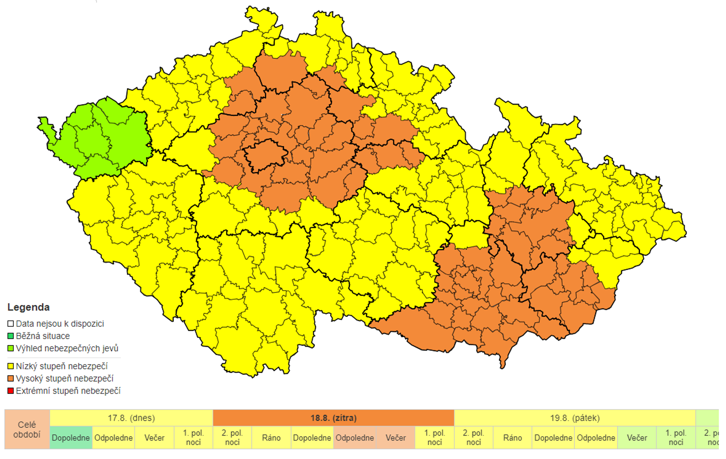 Výstraha ČHMÚ - Výstraha před vedry (2/3)