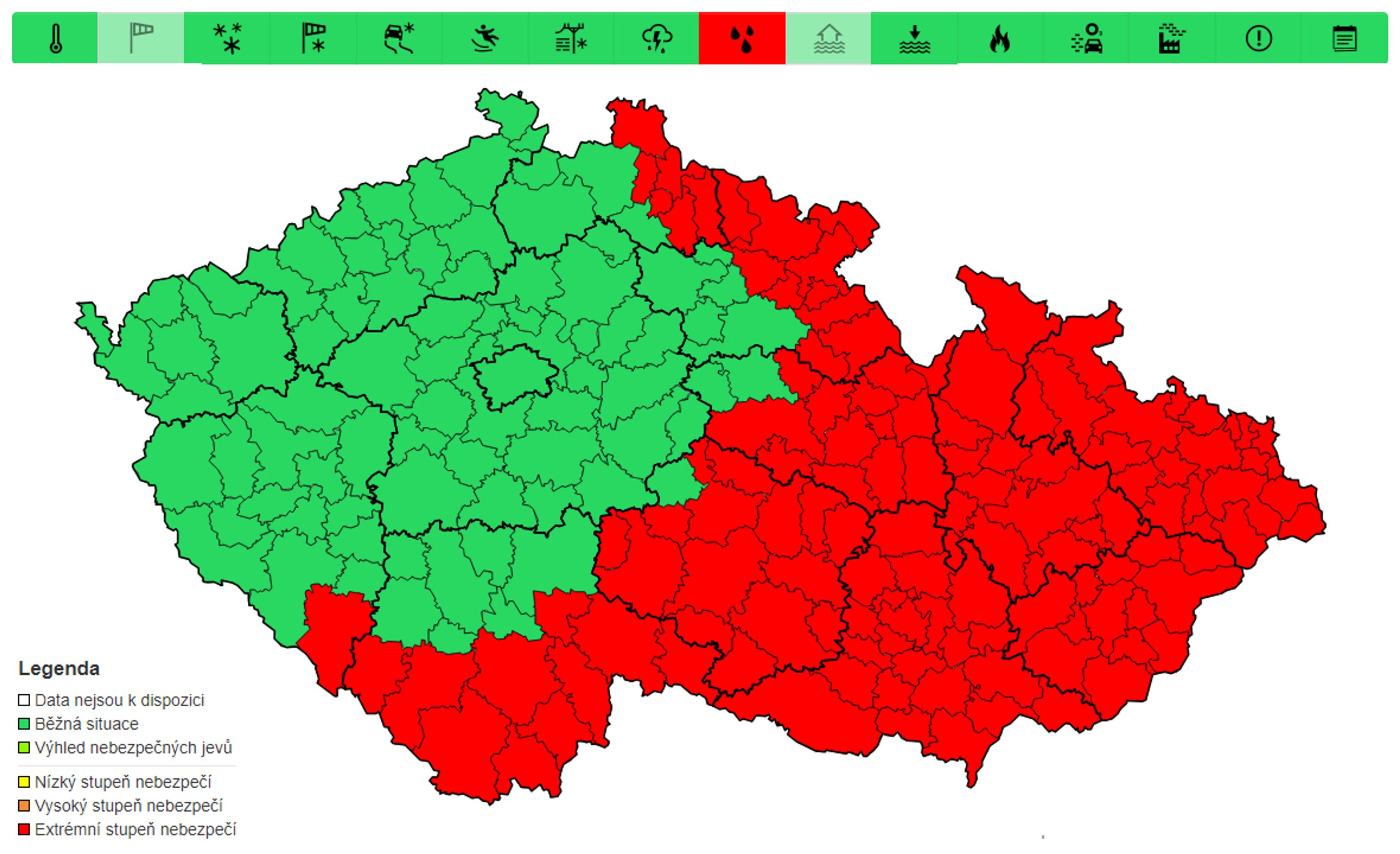 Výstraha před silným deštěm, 12. 9. 2024 - Výstrahy na následující dny (1/4)