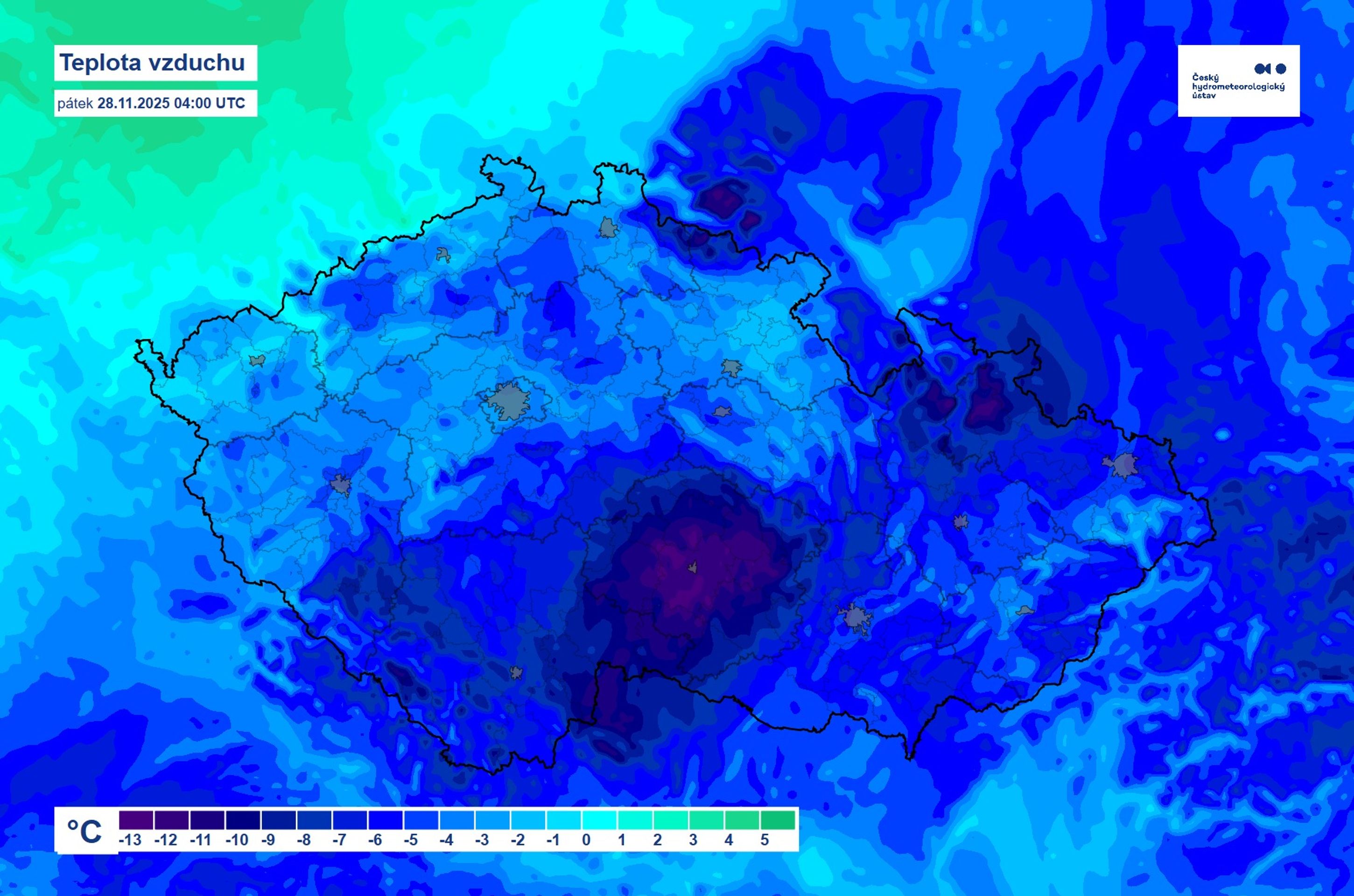 Teplota vzduchu - Data ČHMÚ (1/4)