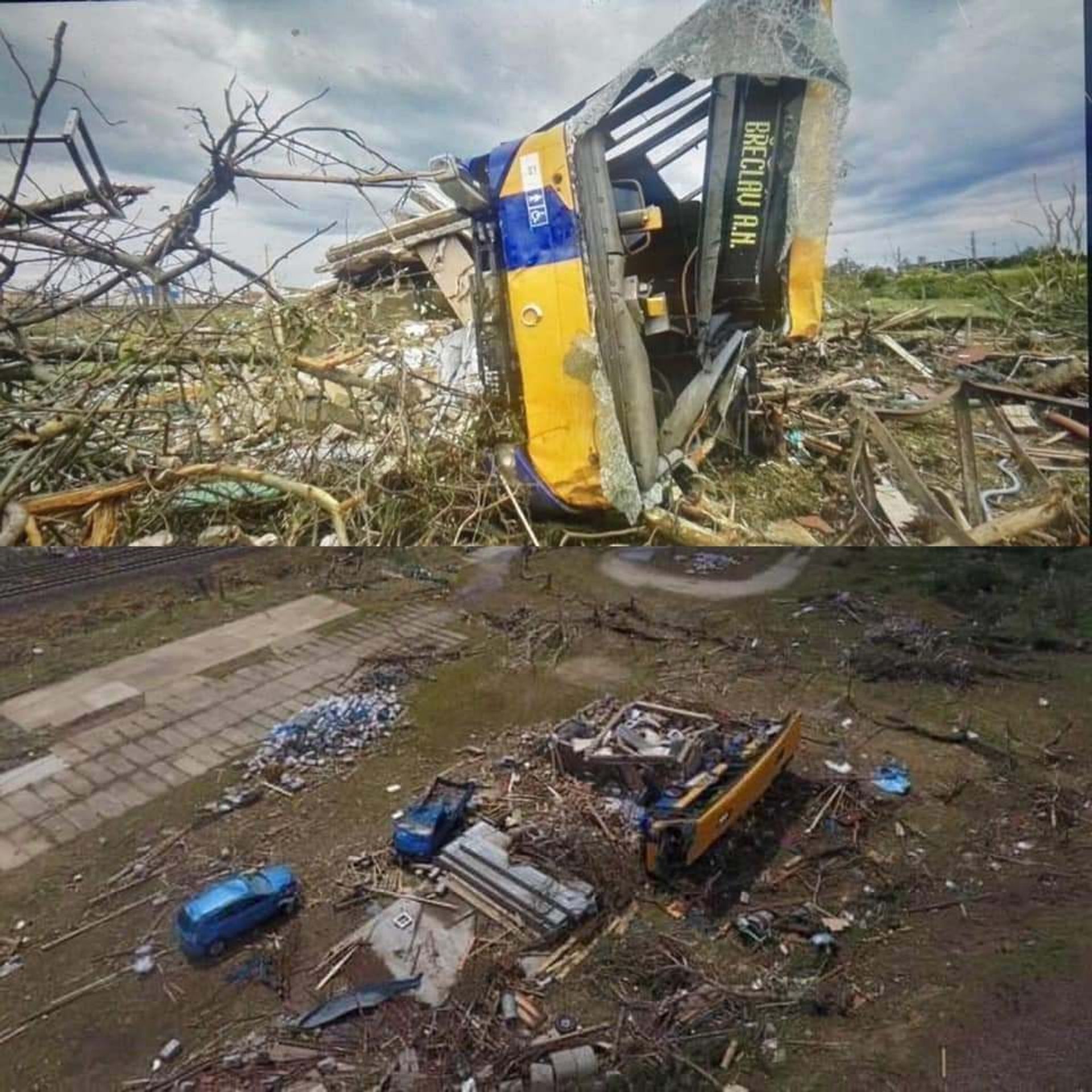 Autobus zasažený tornádem - 2 - GALERIE: Autobus strhlo tornádo, zraněná Bára šla pro pomoc (5/6)