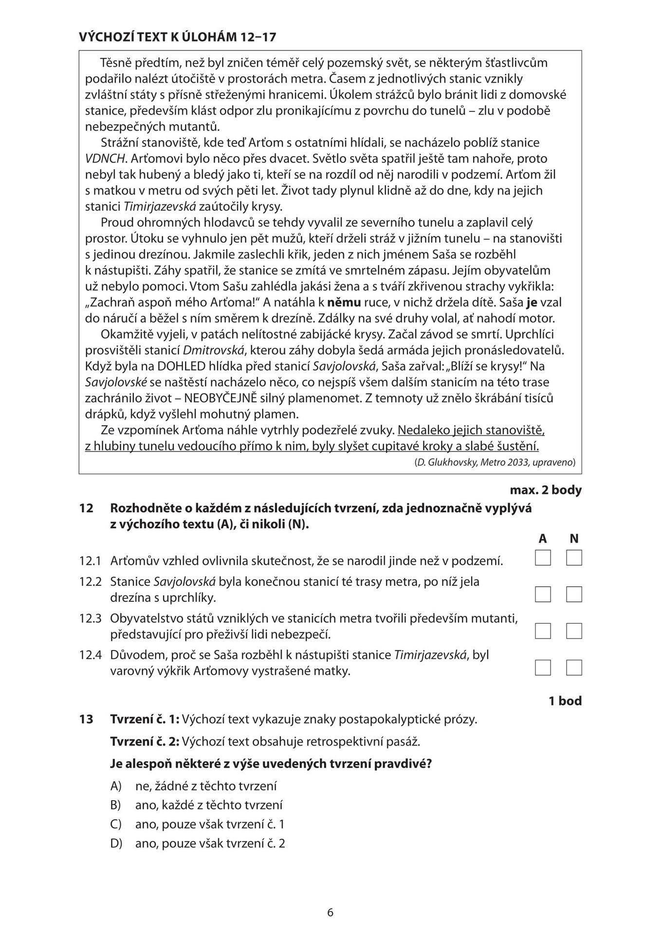 maturita-cestina-jaro-2023-test-06 - Maturita z českého jazyka a literatury 2023 (6/12)